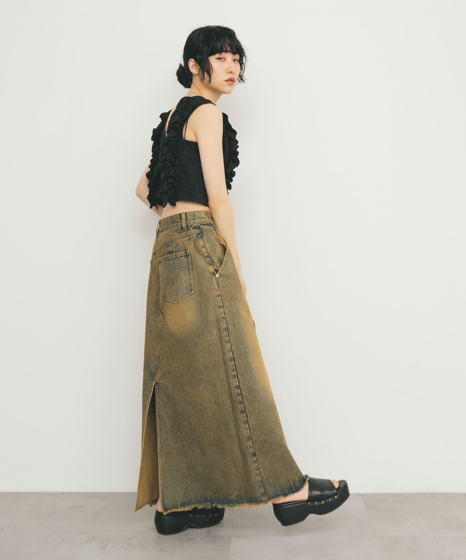 スタッズサボサンダル BLACK 37