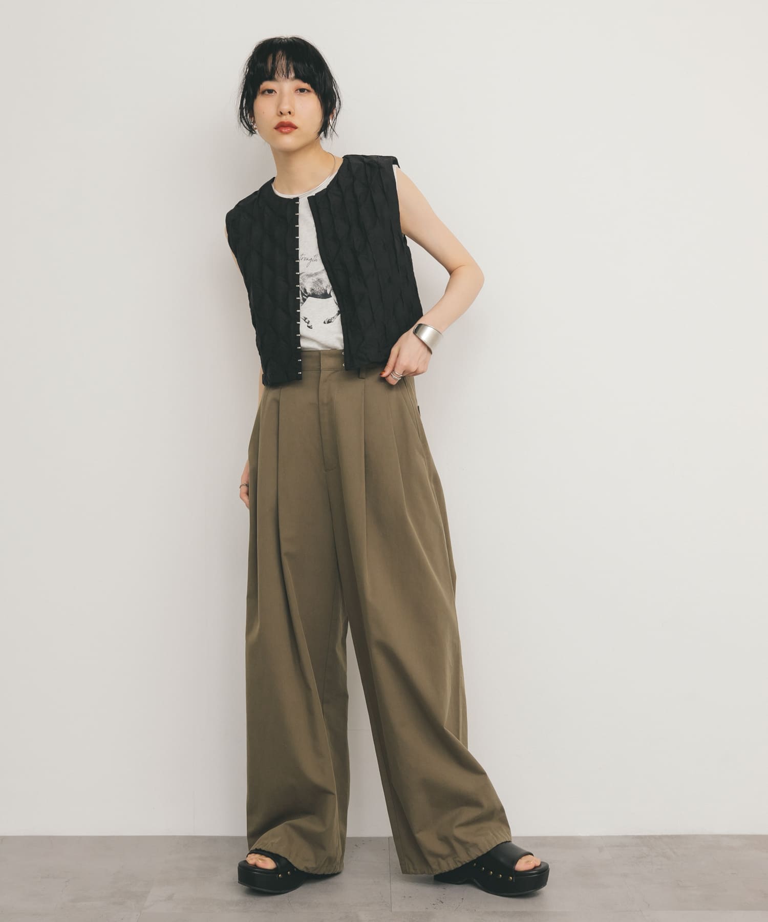 スタッズサボサンダル BLACK 37