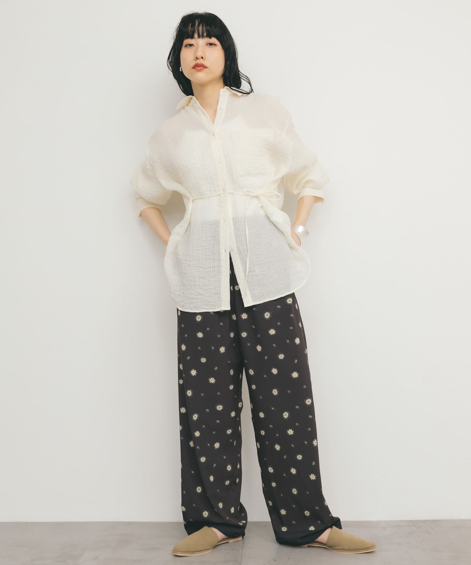 スエードライクフラットシューズ BEIGE 37