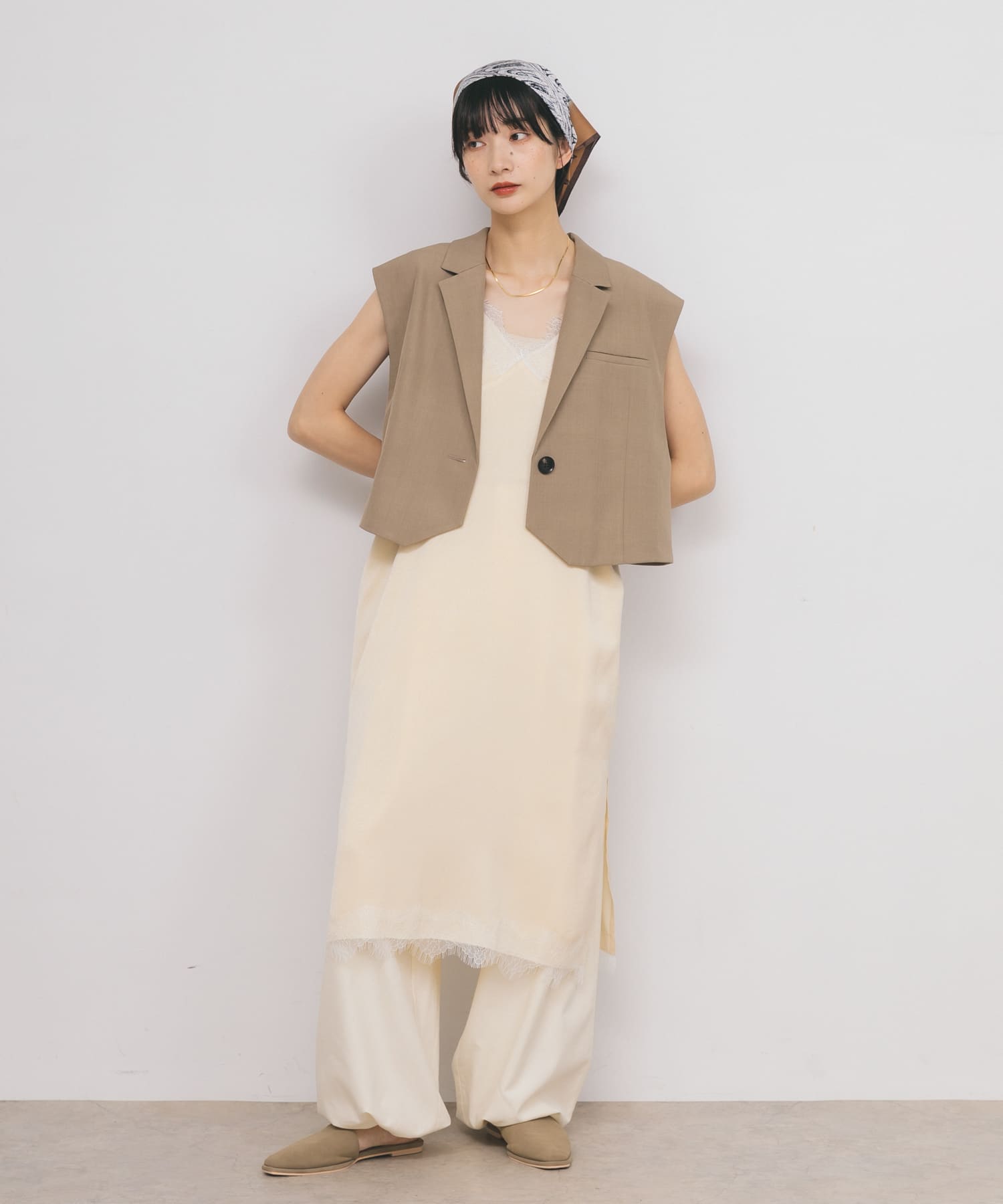 スエードライクフラットシューズ BEIGE 37