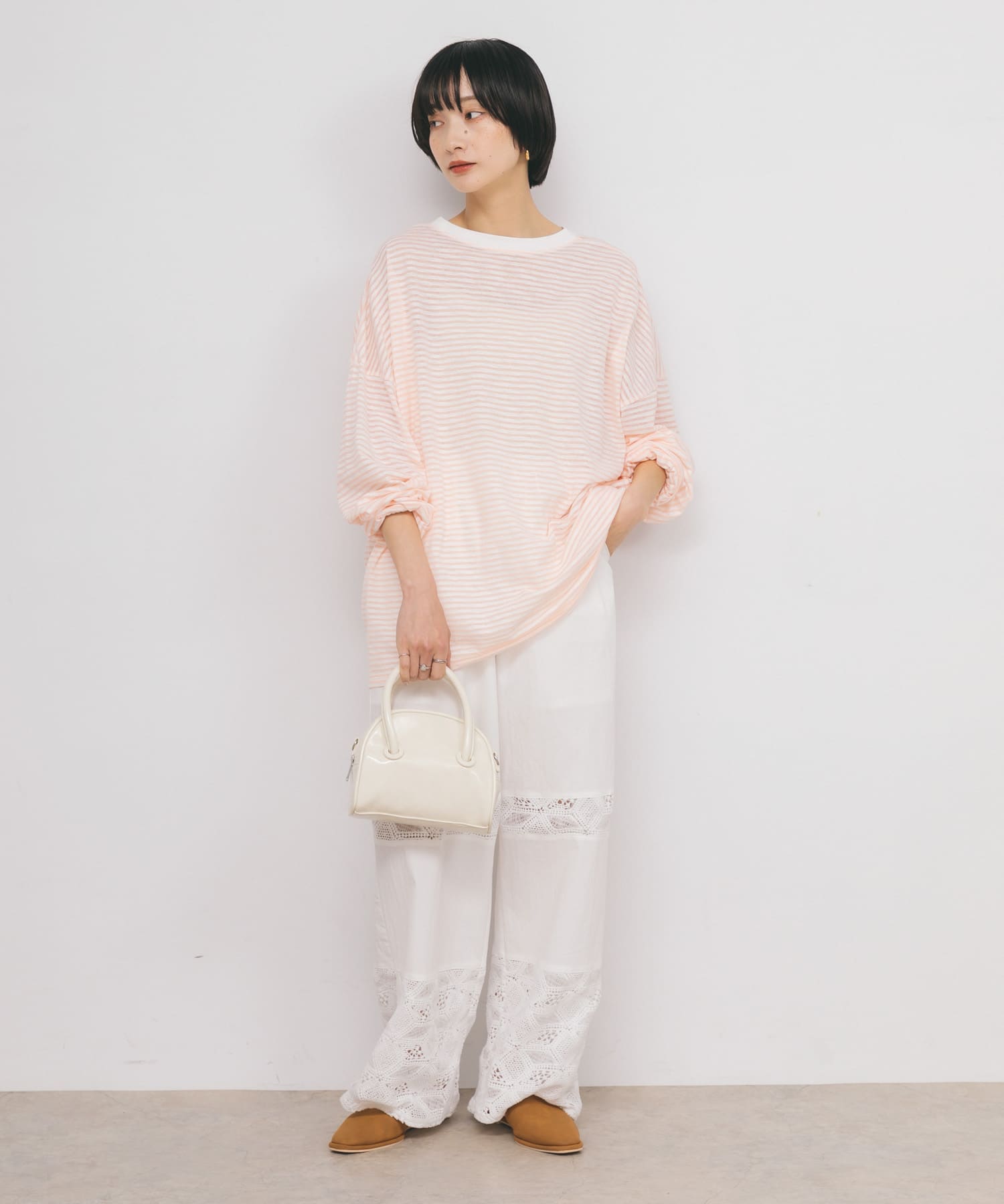 スエードライクフラットシューズ CAMEL 37