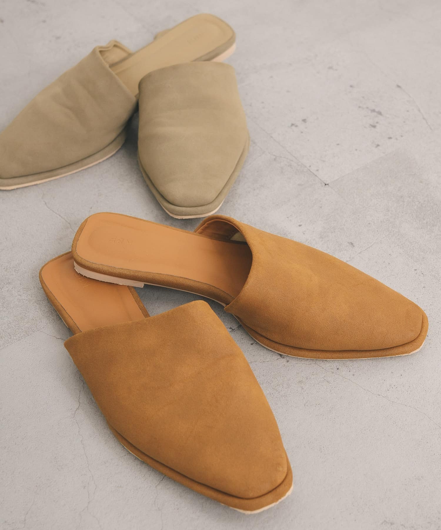 スエードライクフラットシューズ CAMEL 37