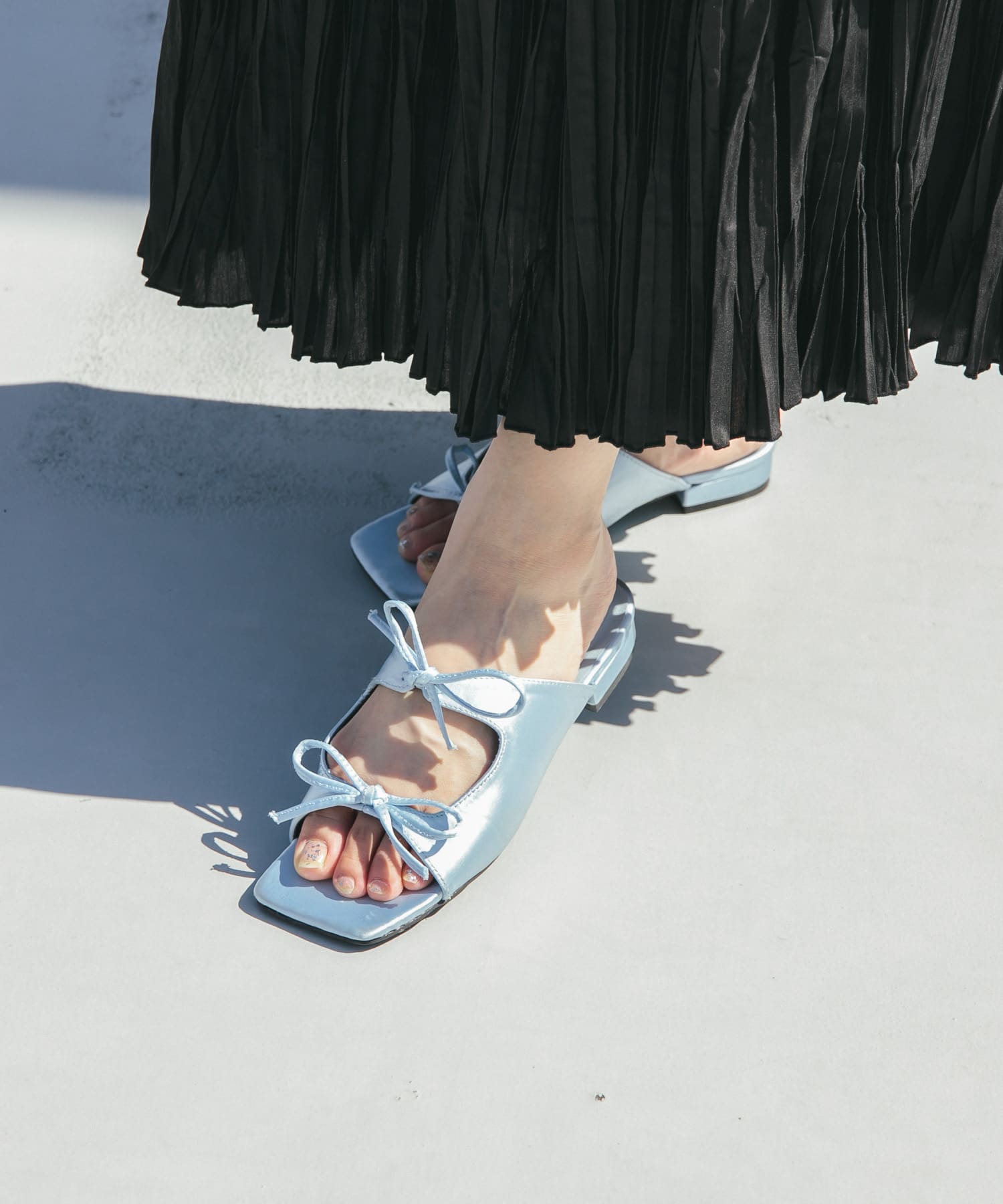 サテンリボンミュール BLUE 37