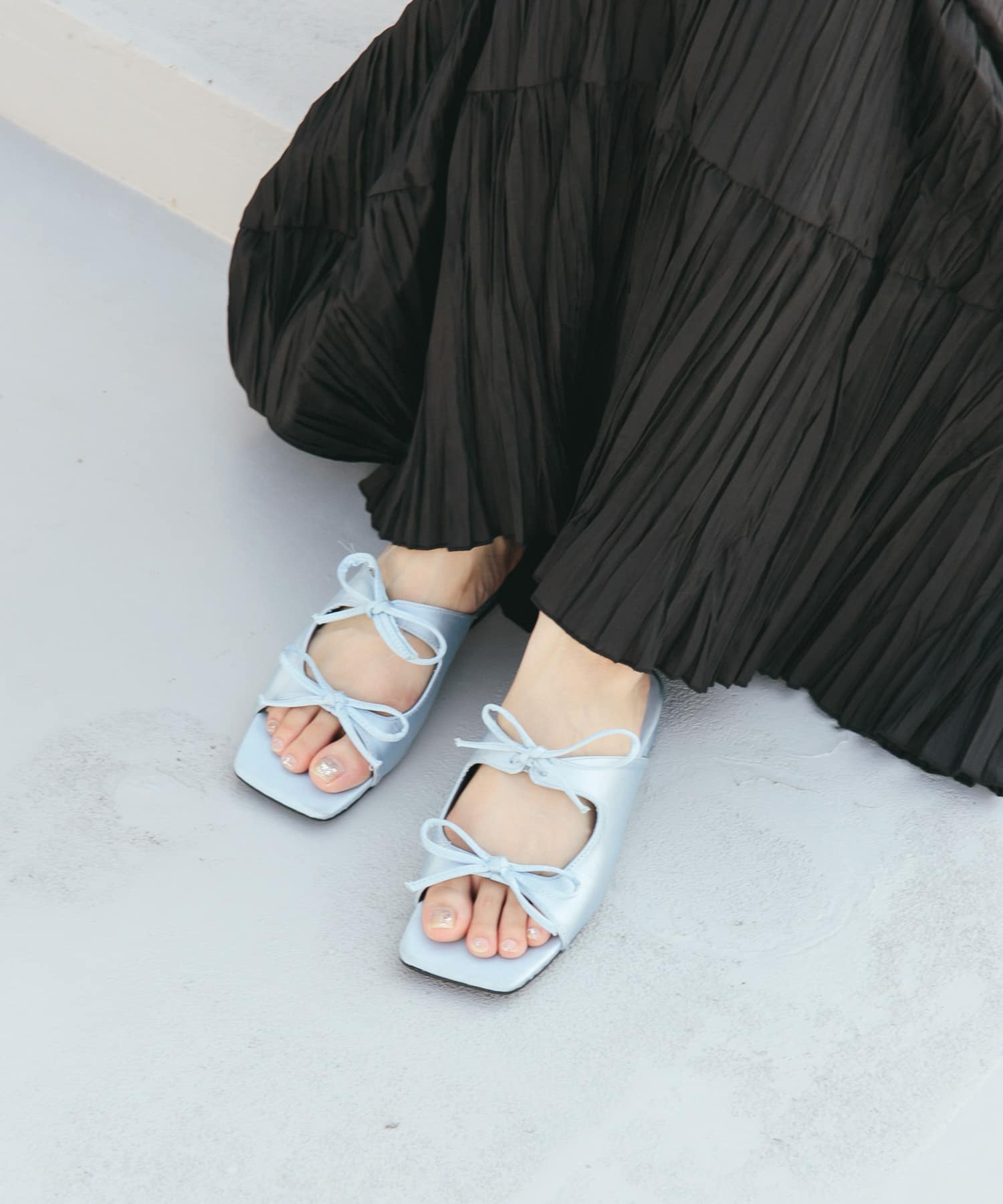 サテンリボンミュール BLUE 37