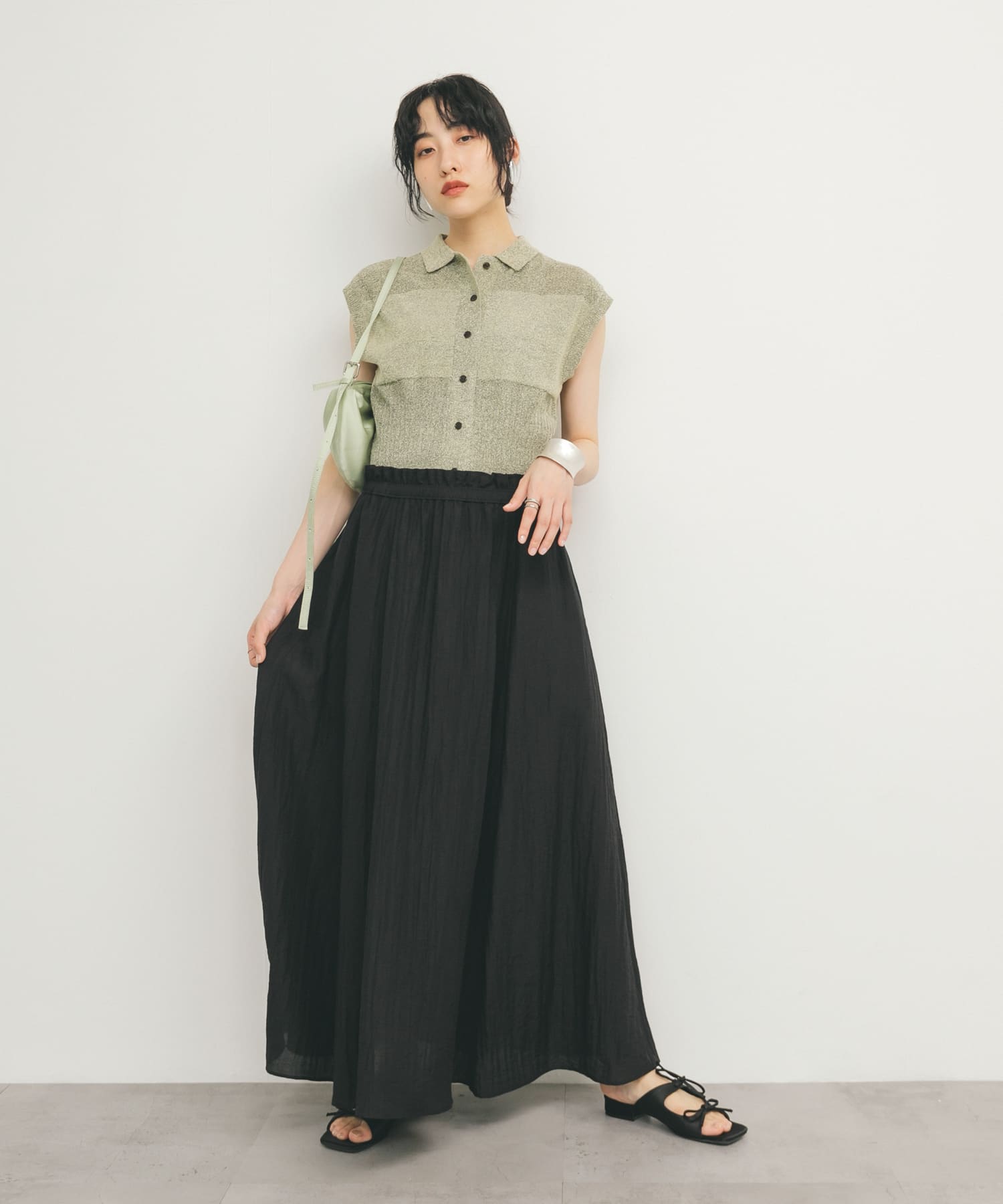 サテンリボンミュール BLACK 38