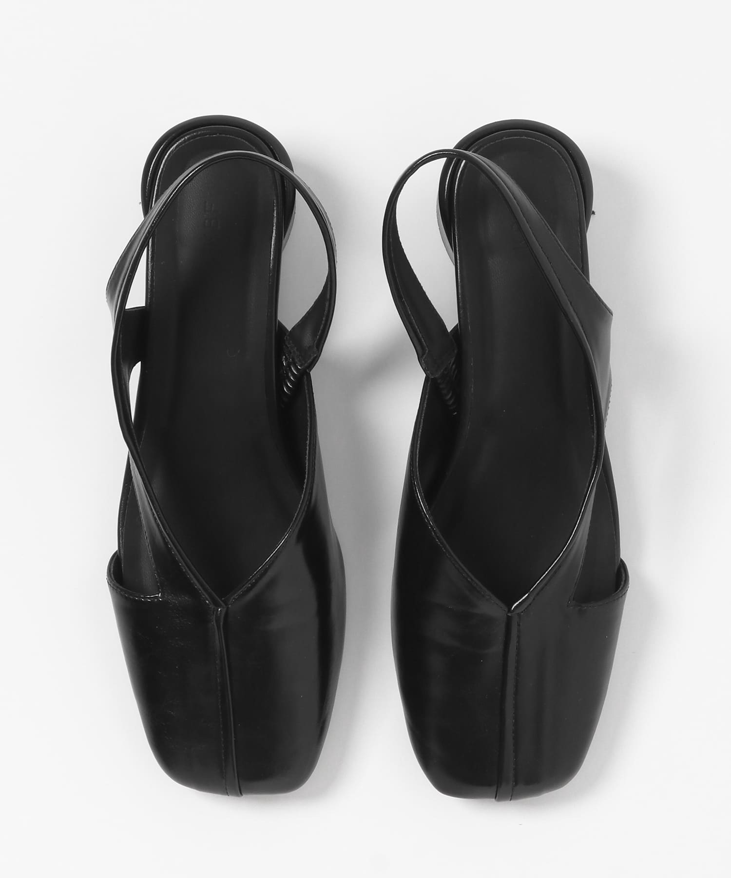 アシンメトリーストラップパンプス BLACK 36