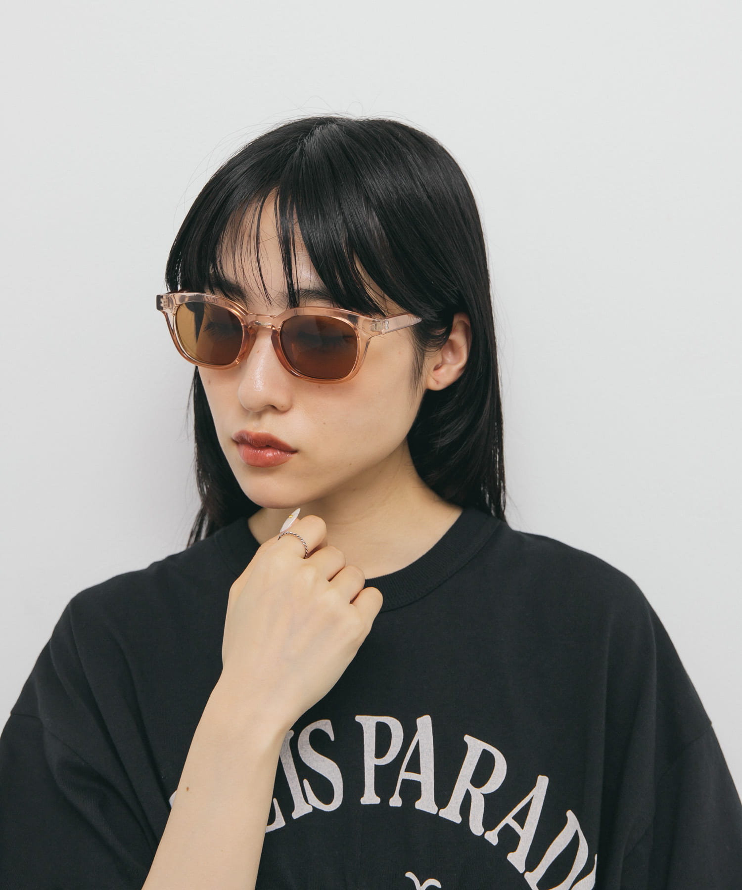 ウェリントンフレームサングラス BROWN one