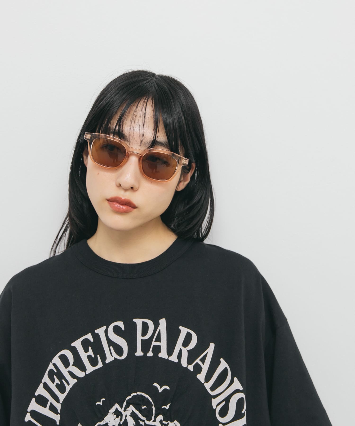 ウェリントンフレームサングラス BROWN one