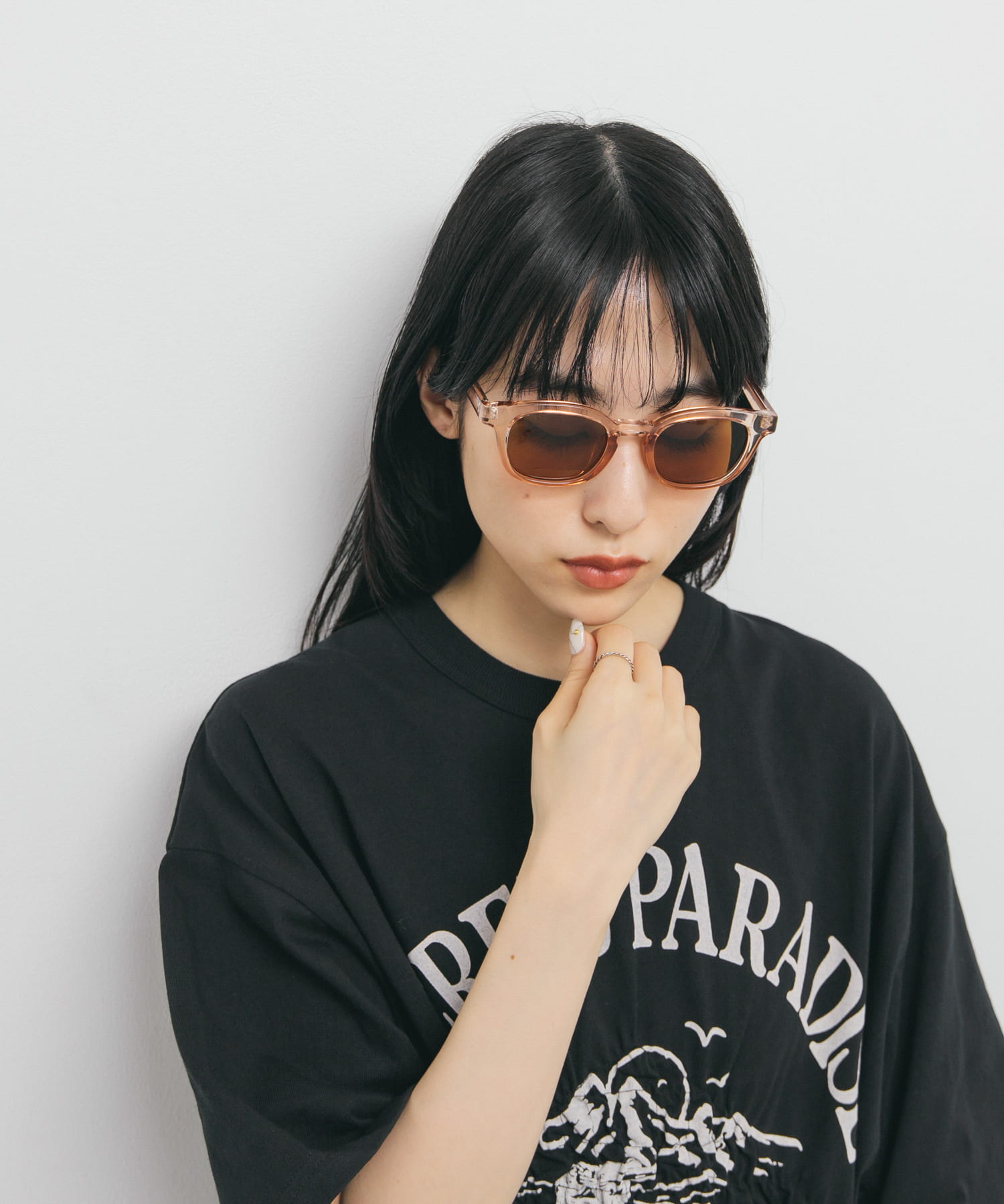 ウェリントンフレームサングラス BROWN one