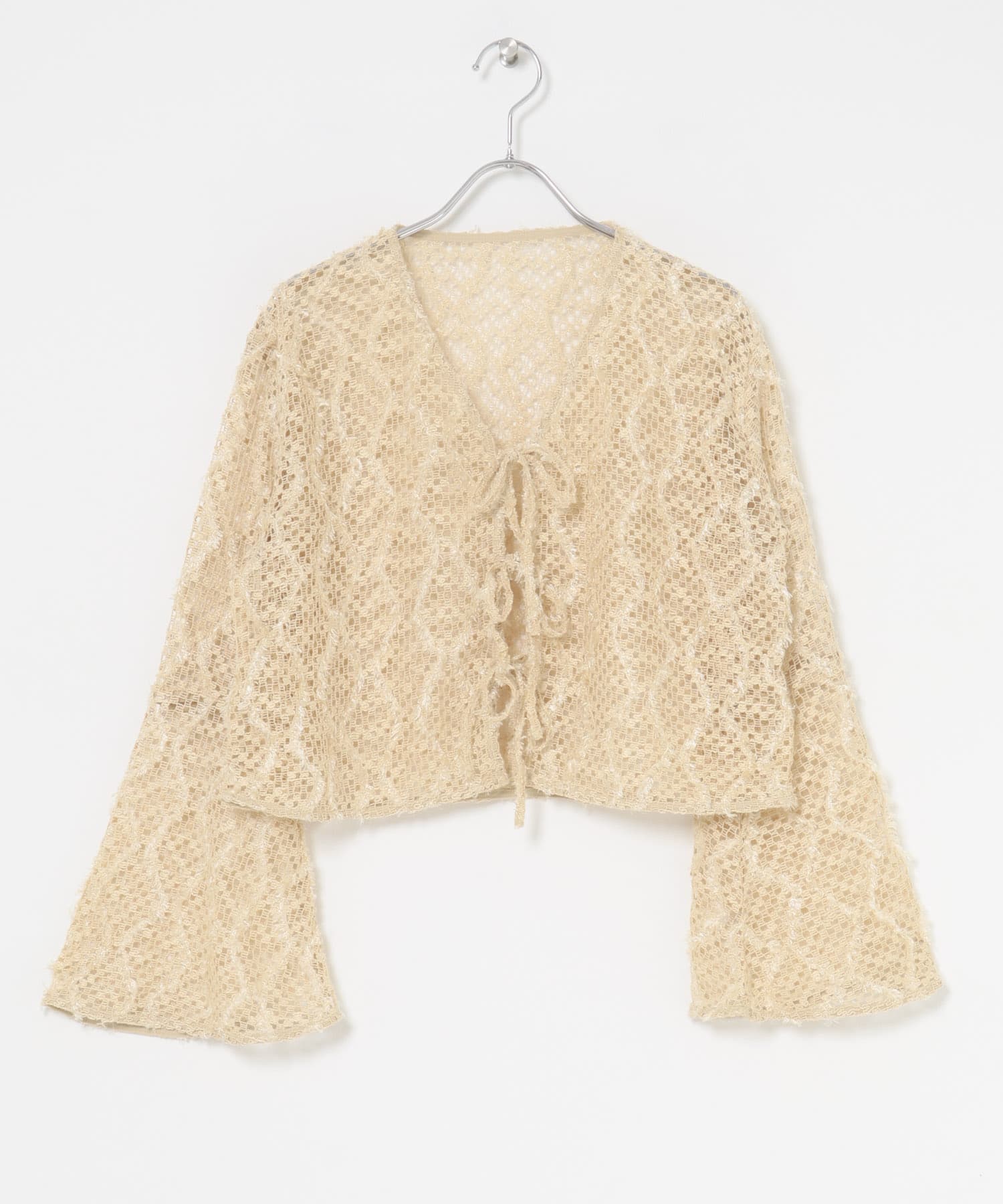 フェザーメッシュカーディガン BEIGE one