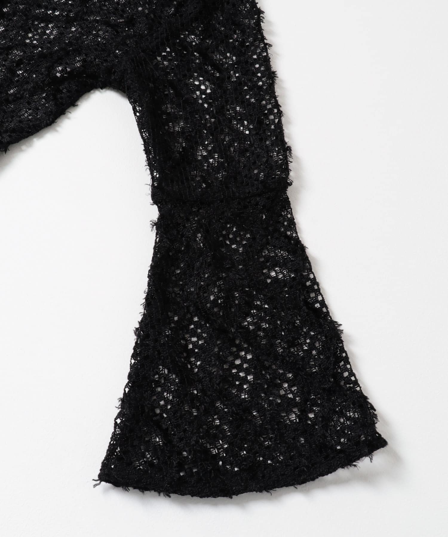 フェザーメッシュカーディガン BLACK one