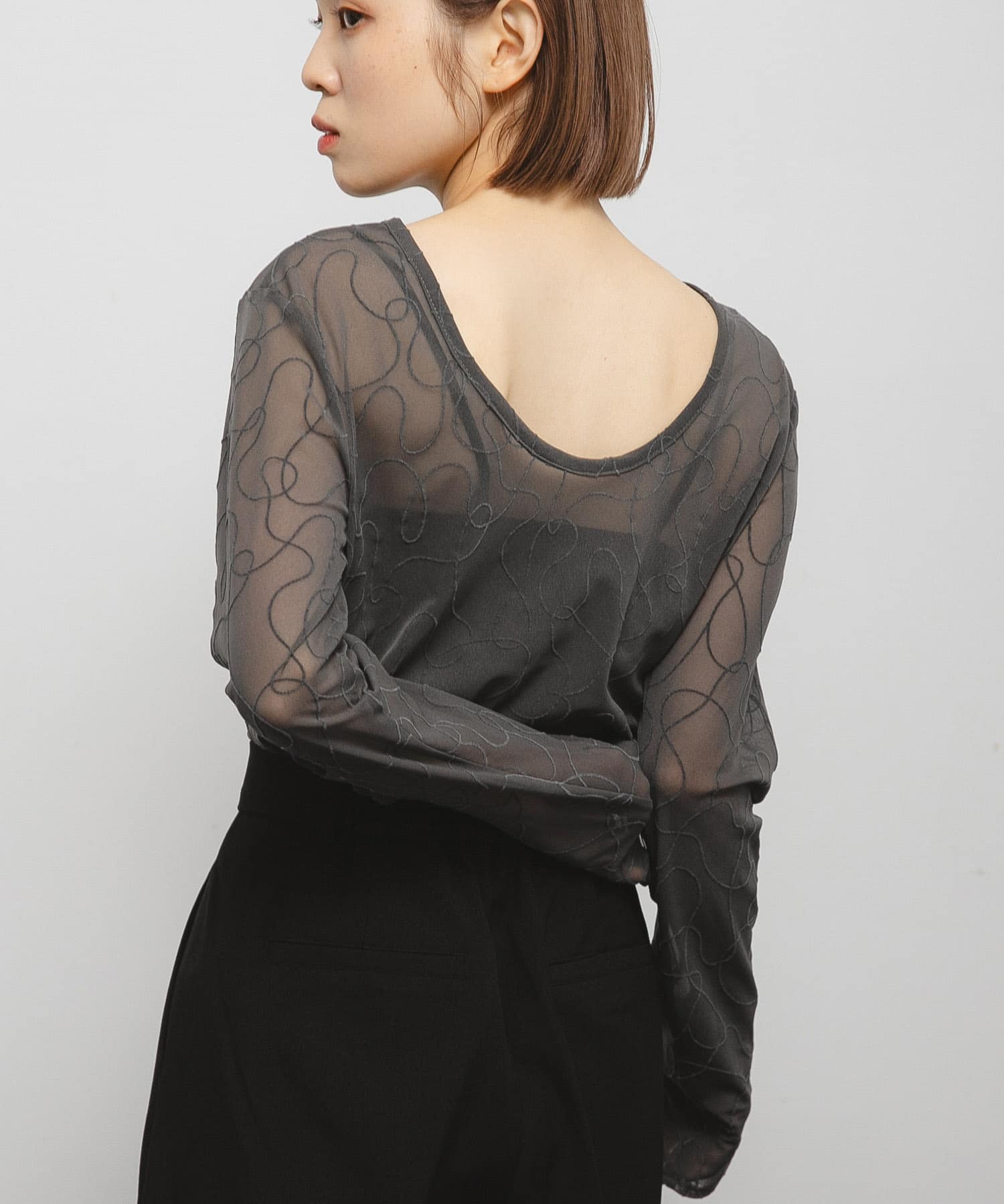 フロッキーウェーブカットソー