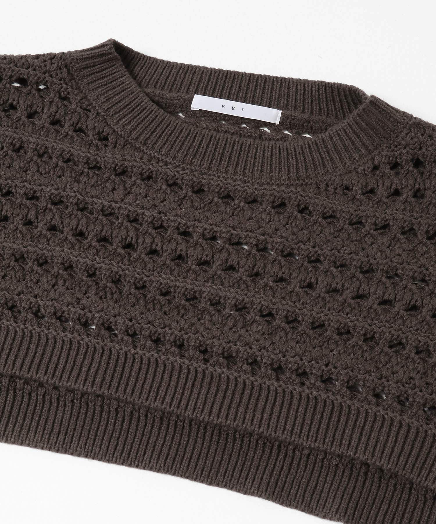 透かし編みニットボレロ BROWN one