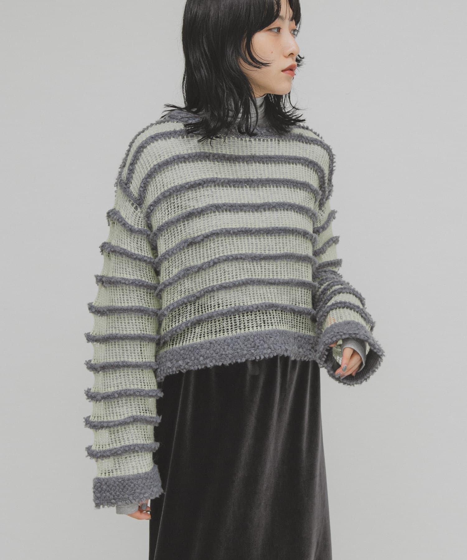 シアーボーダーニット