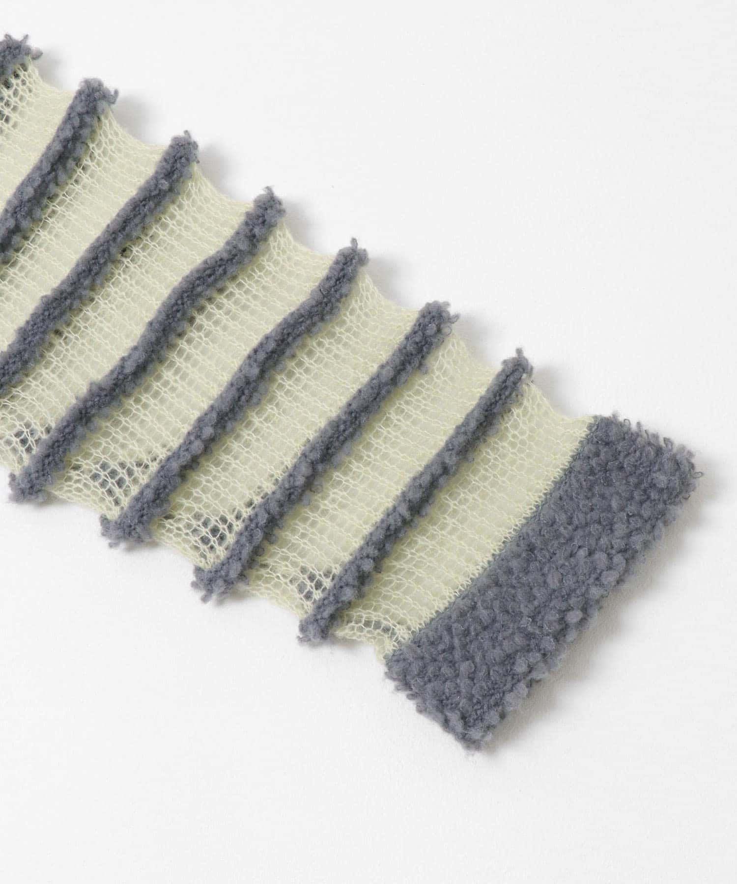 シアーボーダーニット GRY×L.GRN one