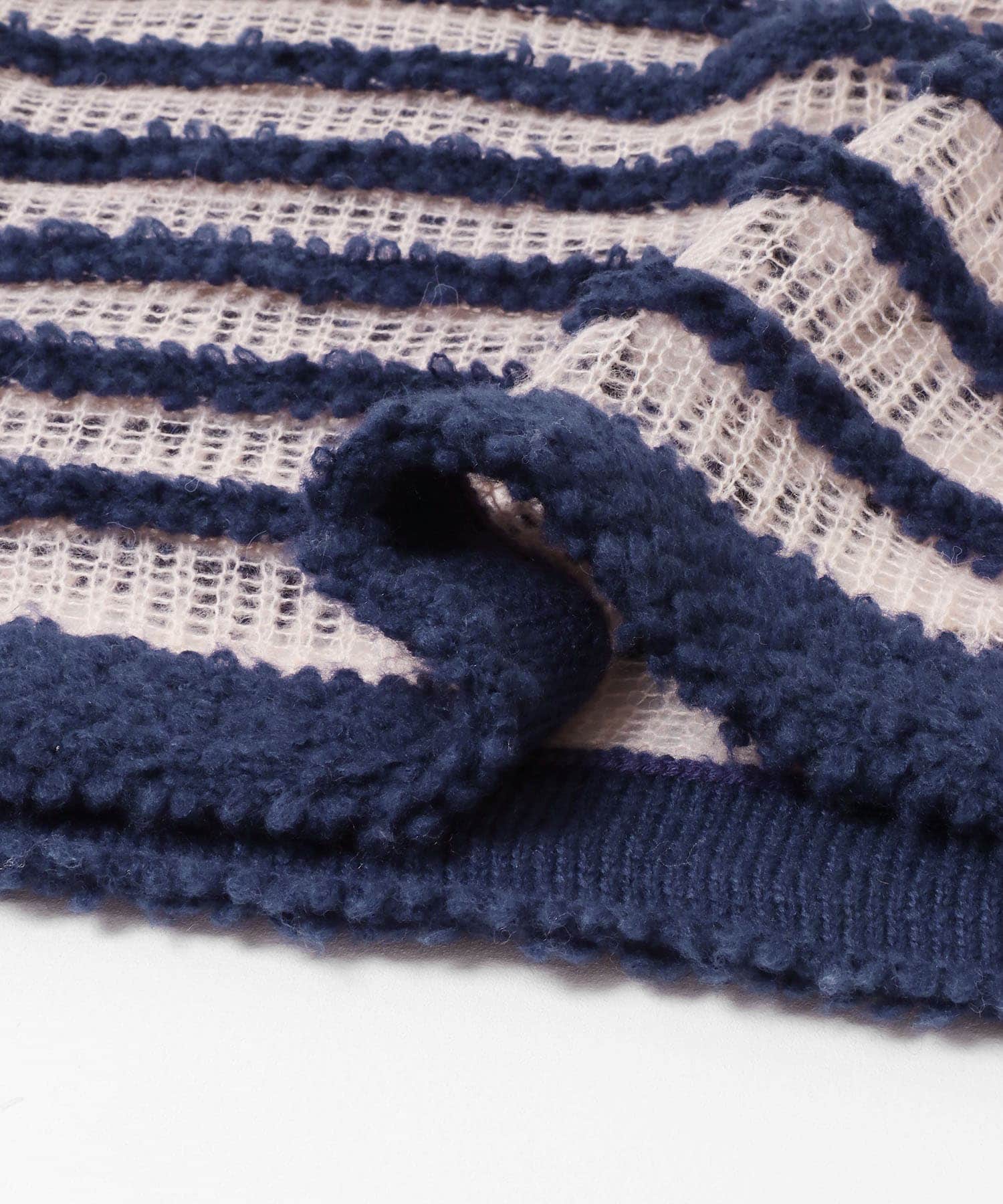 シアーボーダーニット NAVY×PINK one