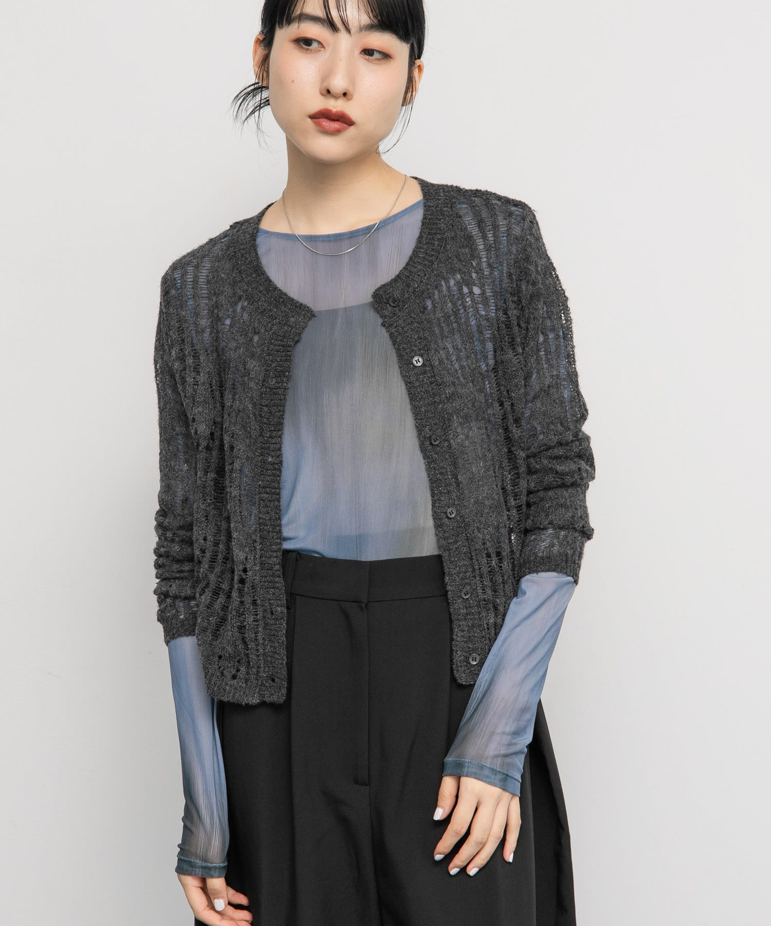 ニットカーディガンSETシアートップス