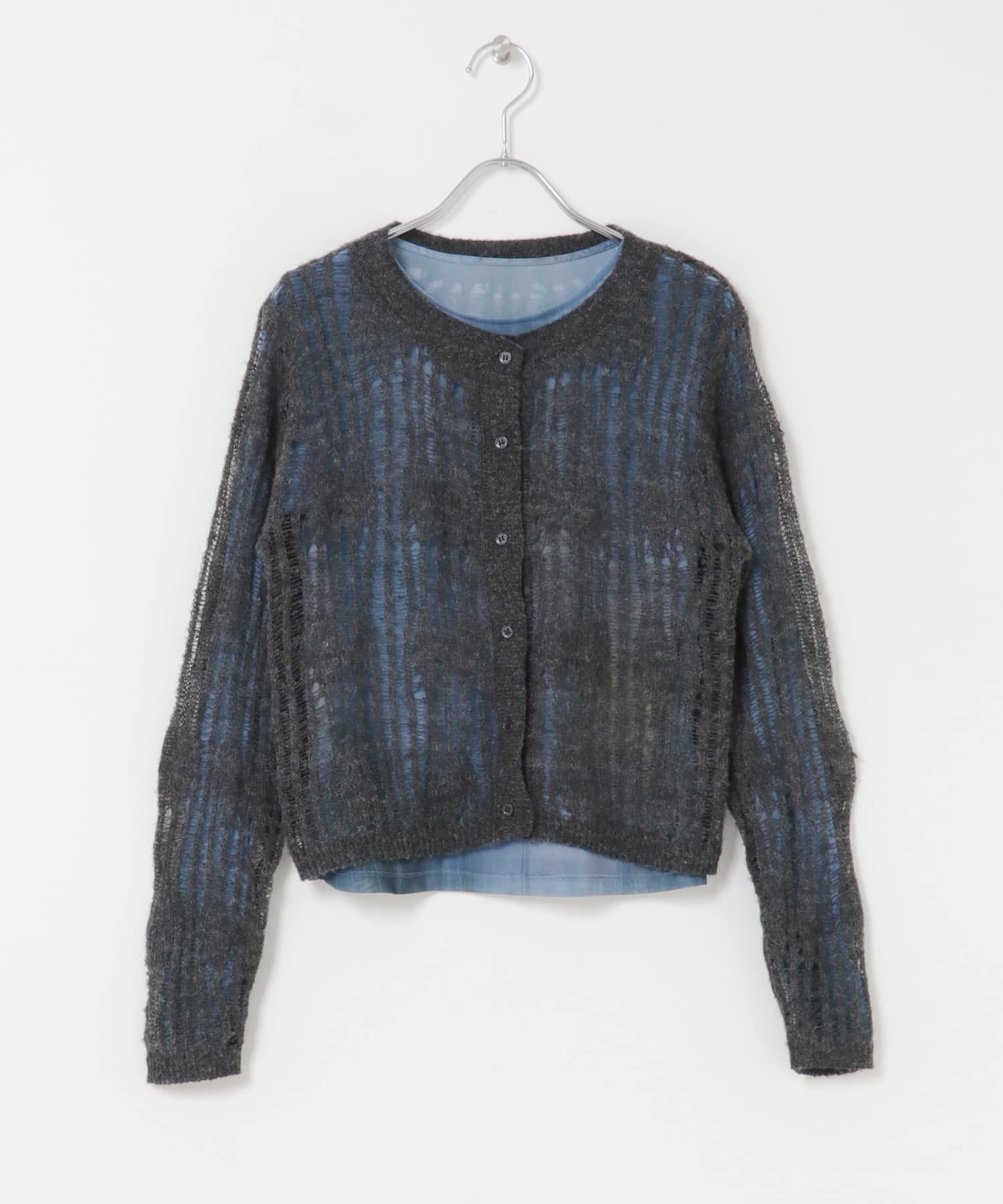 ニットカーディガンSETシアートップス CHARCOAL one