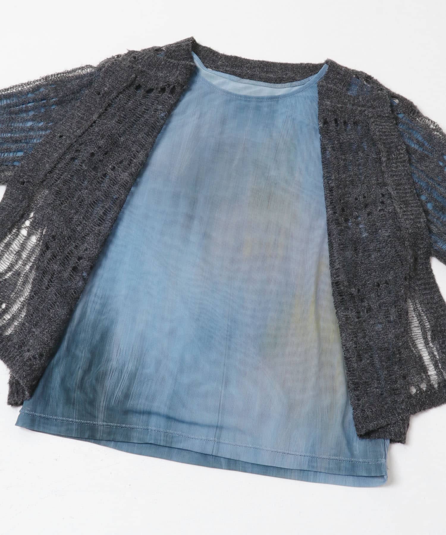 ニットカーディガンSETシアートップス CHARCOAL one