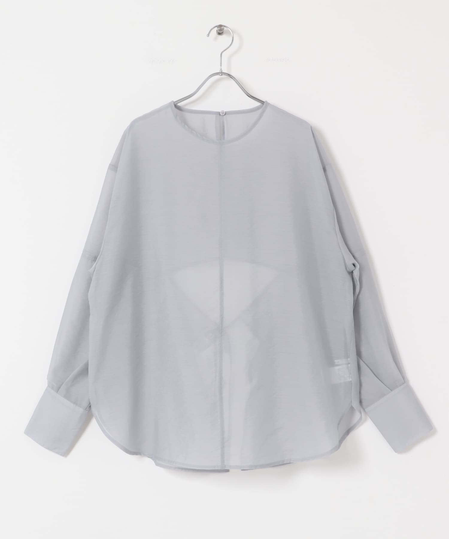 バックデザインシアーブラウス L.GRAY one