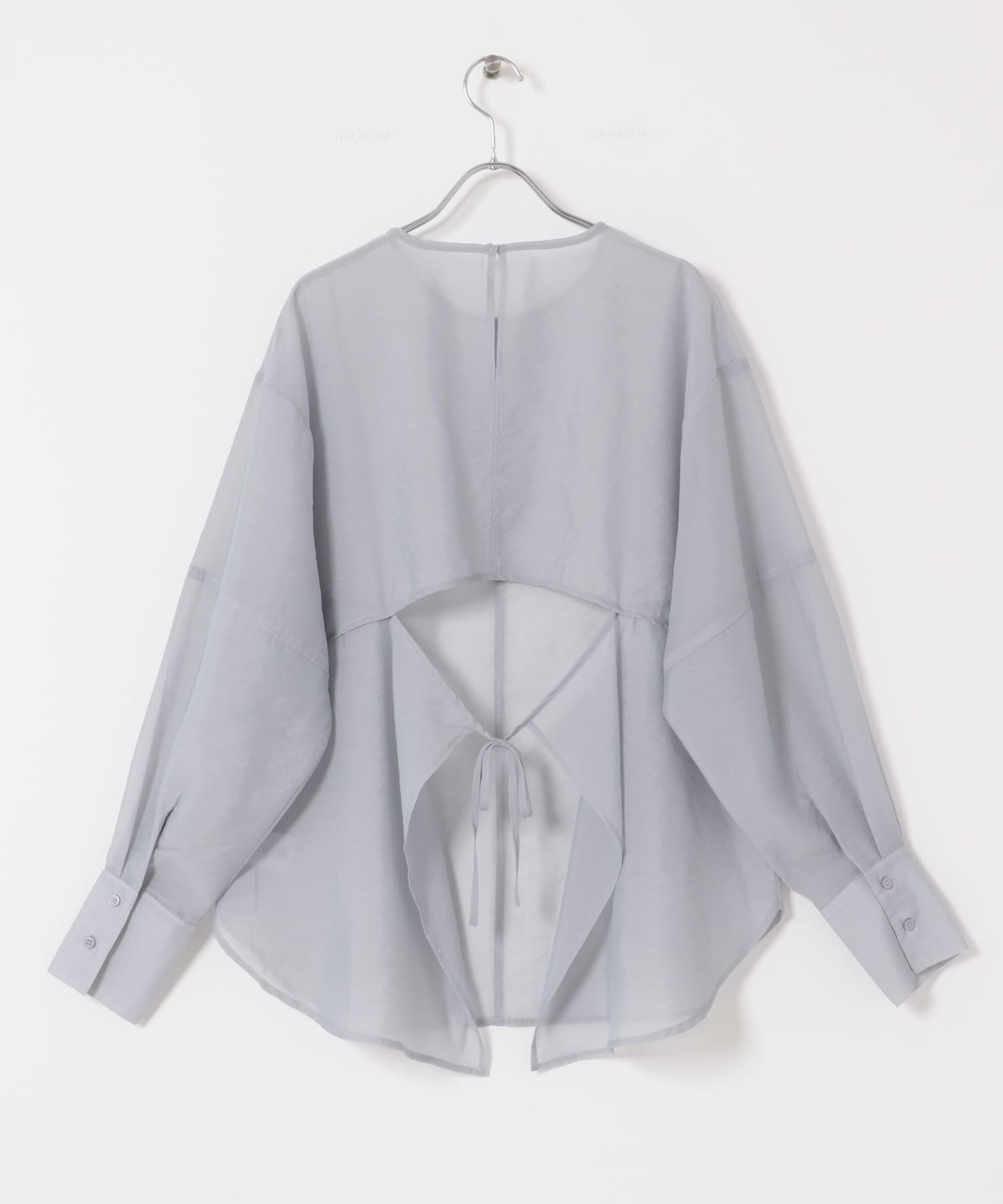 バックデザインシアーブラウス L.GRAY one