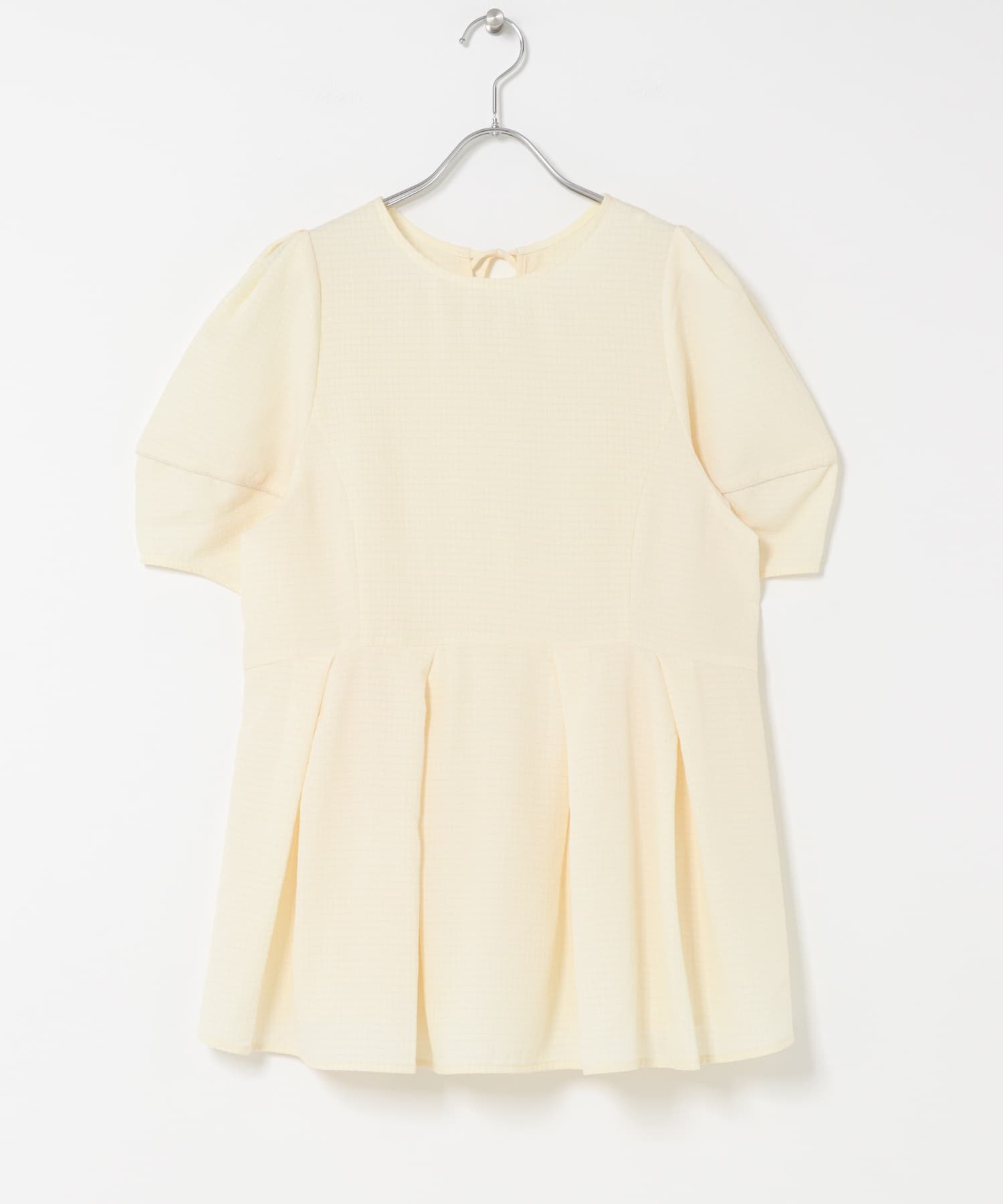 ボリュームスリーブペプラムトップス IVORY one