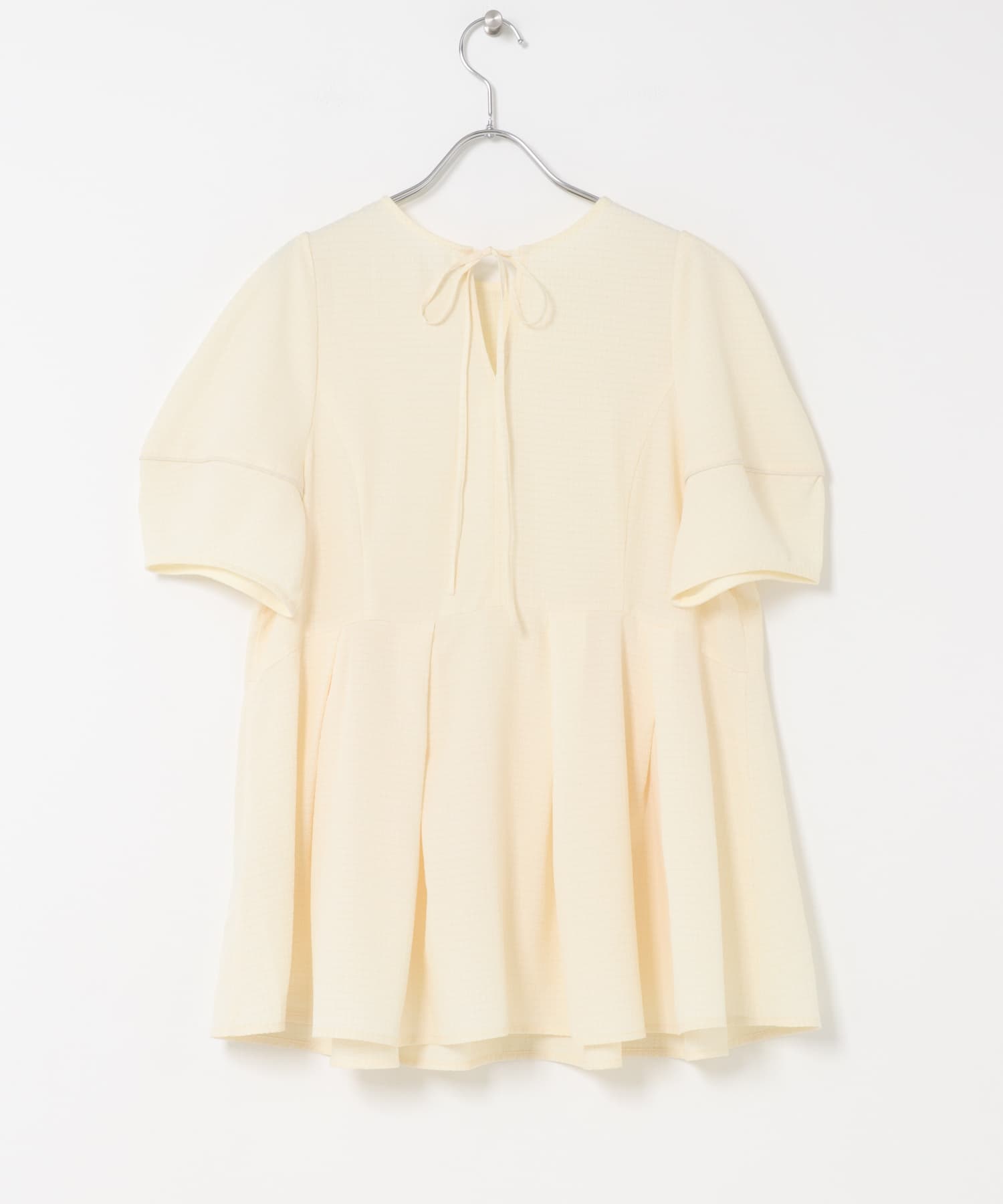 ボリュームスリーブペプラムトップス IVORY one