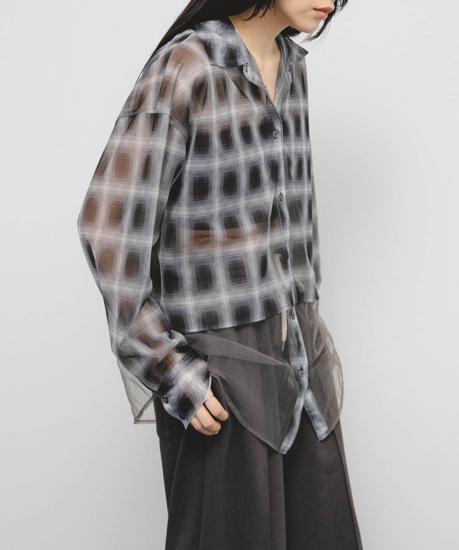 チュールレイヤードシャツ