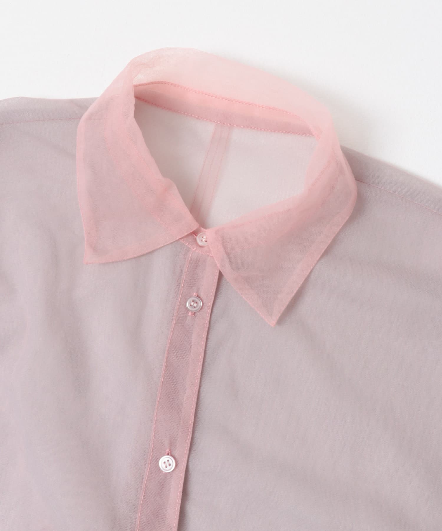 チュールレイヤードシャツ PINK×GRAY one