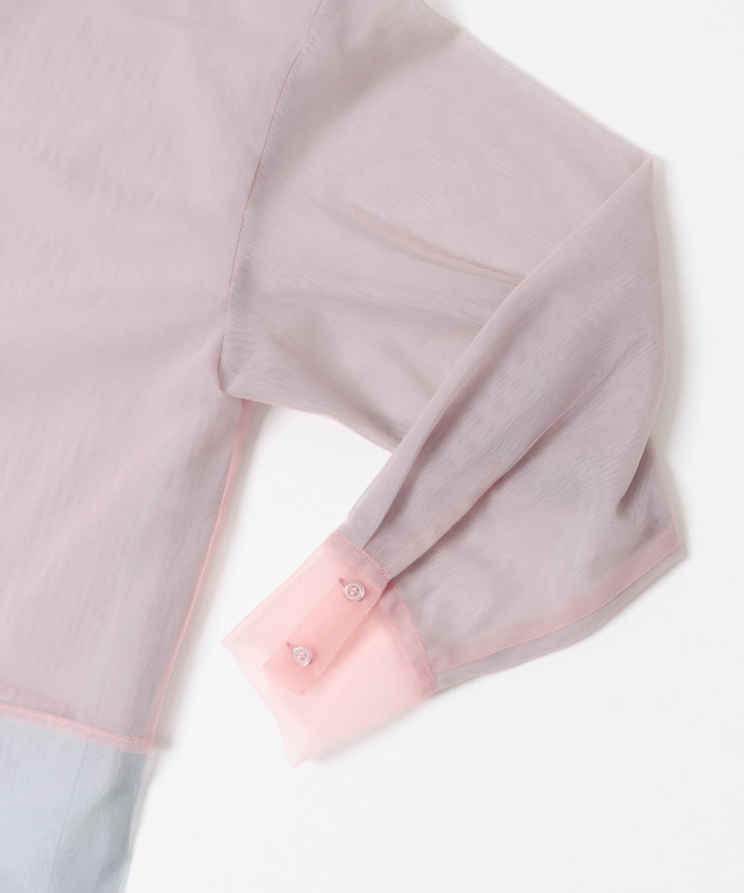 チュールレイヤードシャツ PINK×GRAY one