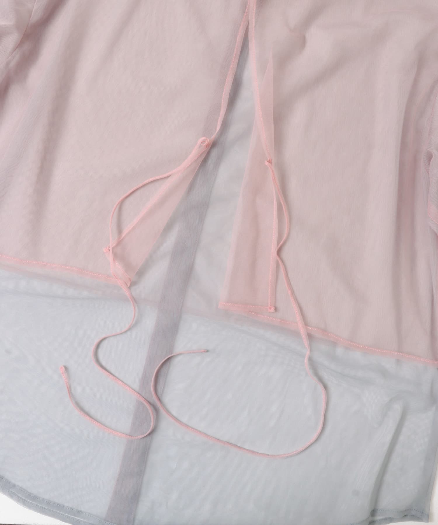 チュールレイヤードシャツ PINK×GRAY one
