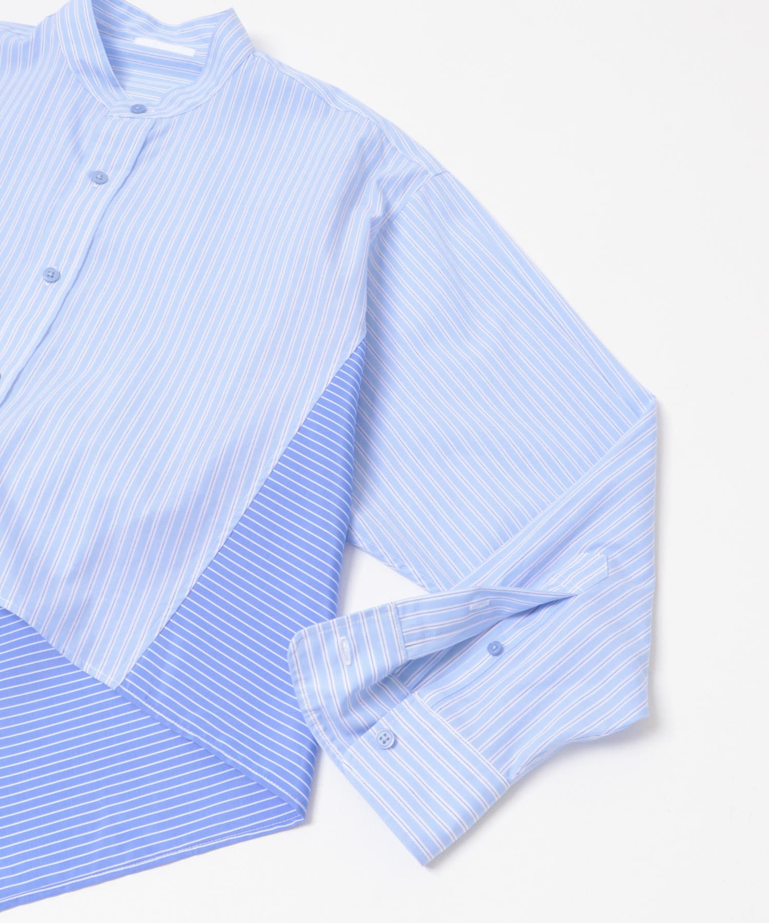 バックフレアショートシャツ BLUE one