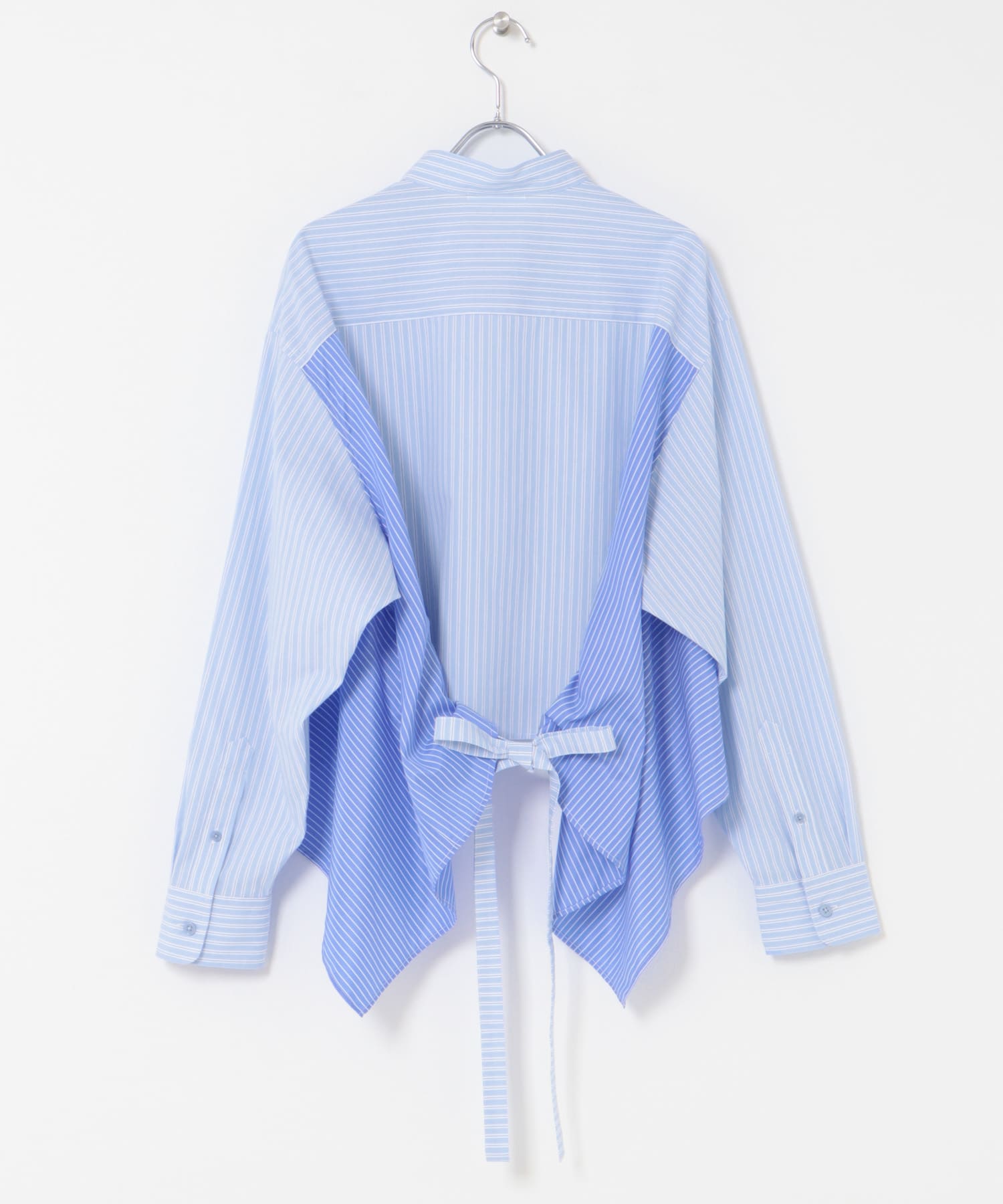 バックフレアショートシャツ BLUE one
