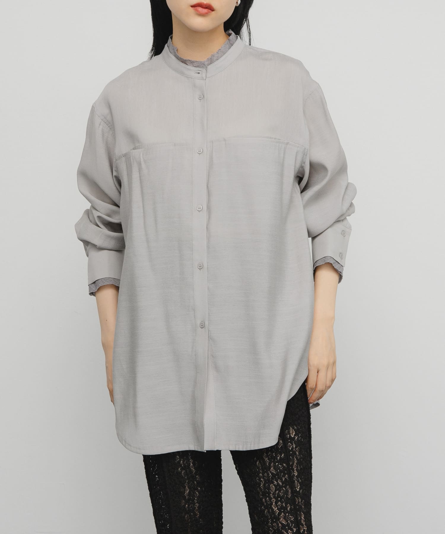 レイヤードライクロングシャツ