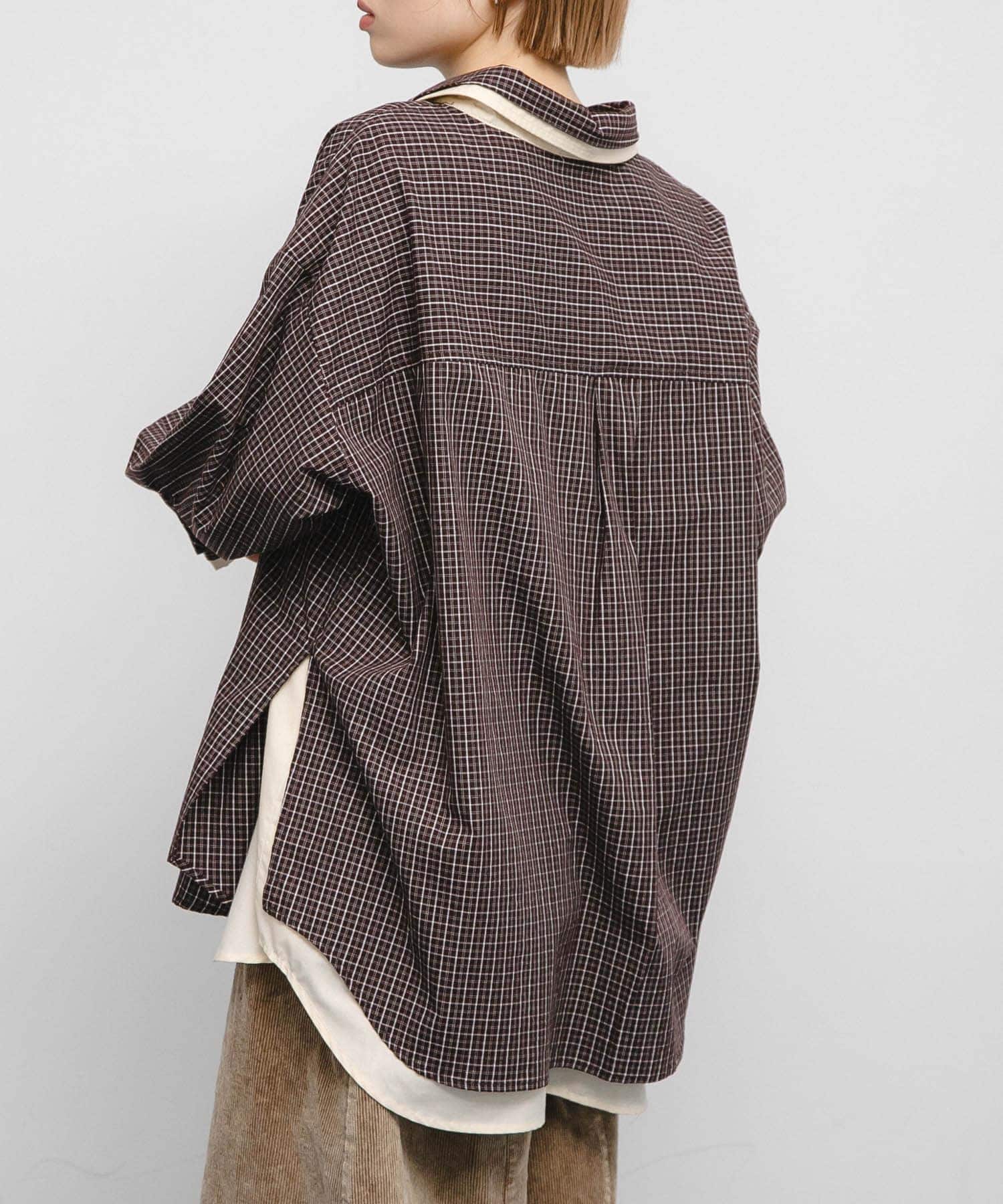 チェックレイヤードBIGシャツ