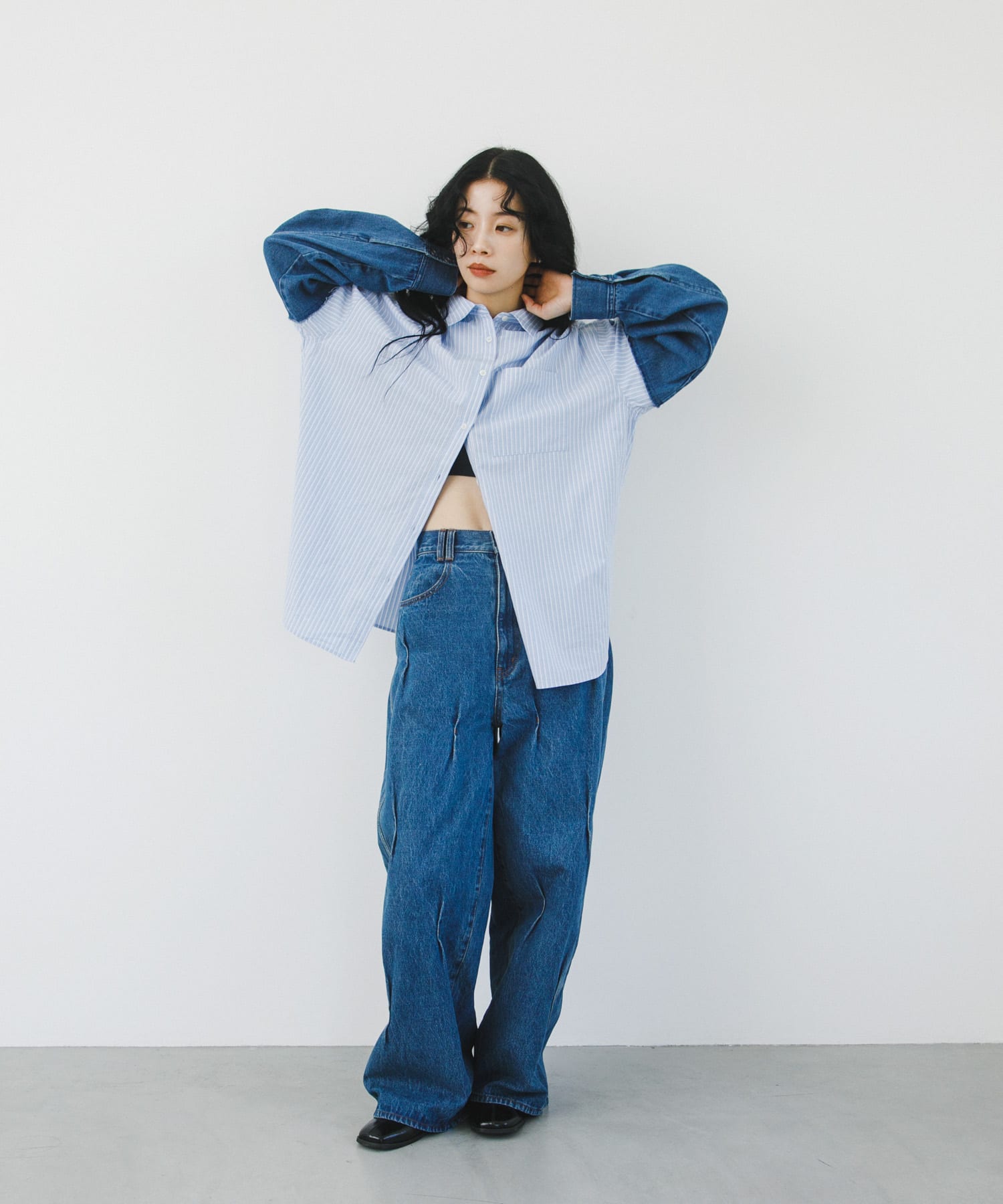 デニムスリーブリメイクシャツ(one BLUE): トップス｜URBAN RESEARCH