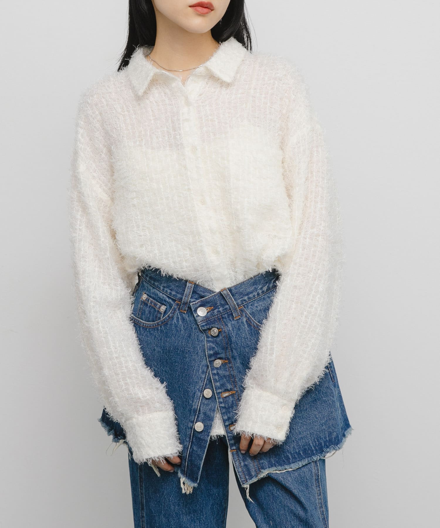 フェザーロングシャツ