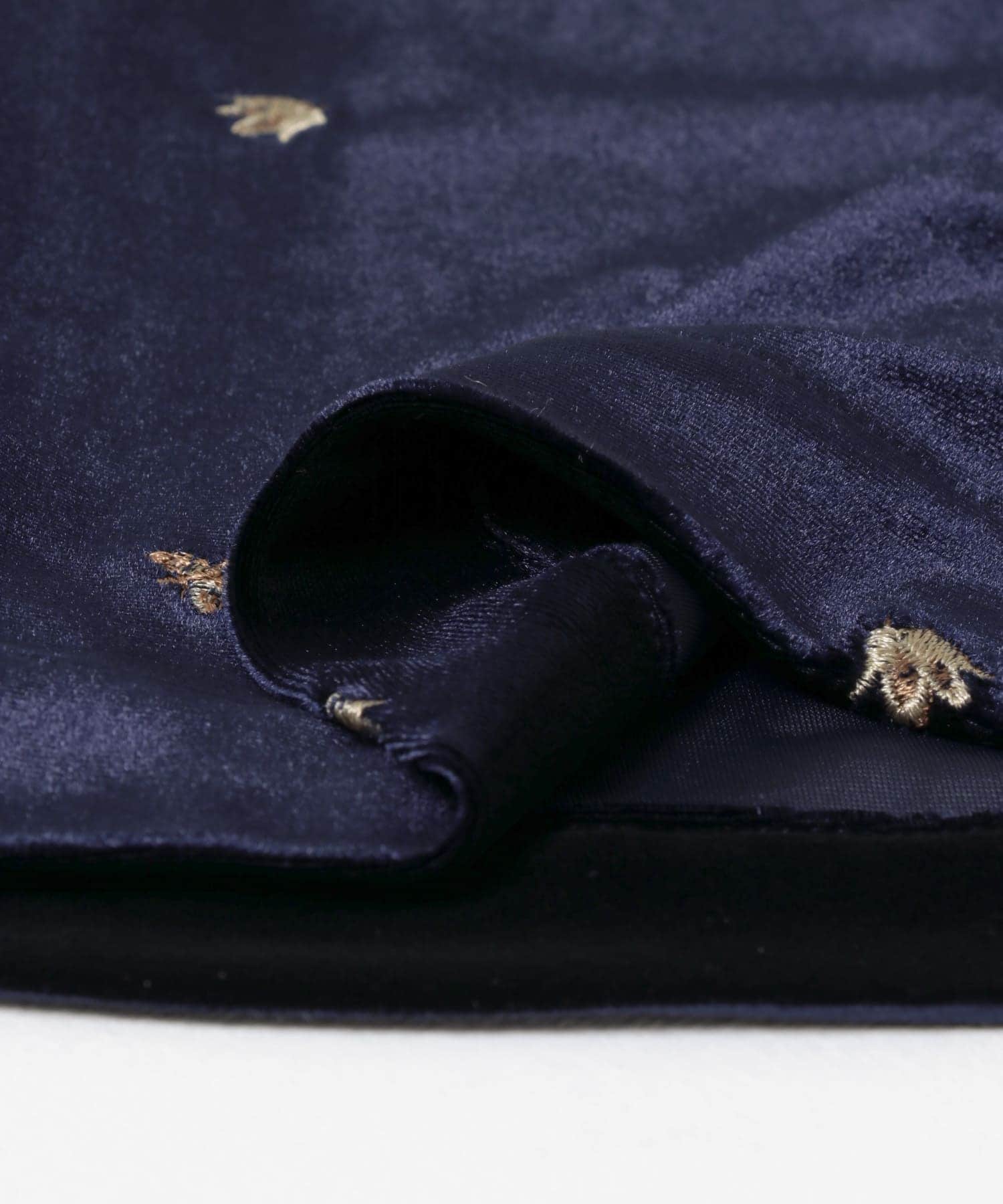 ベロアイージーパンツ NAVY刺繍 one