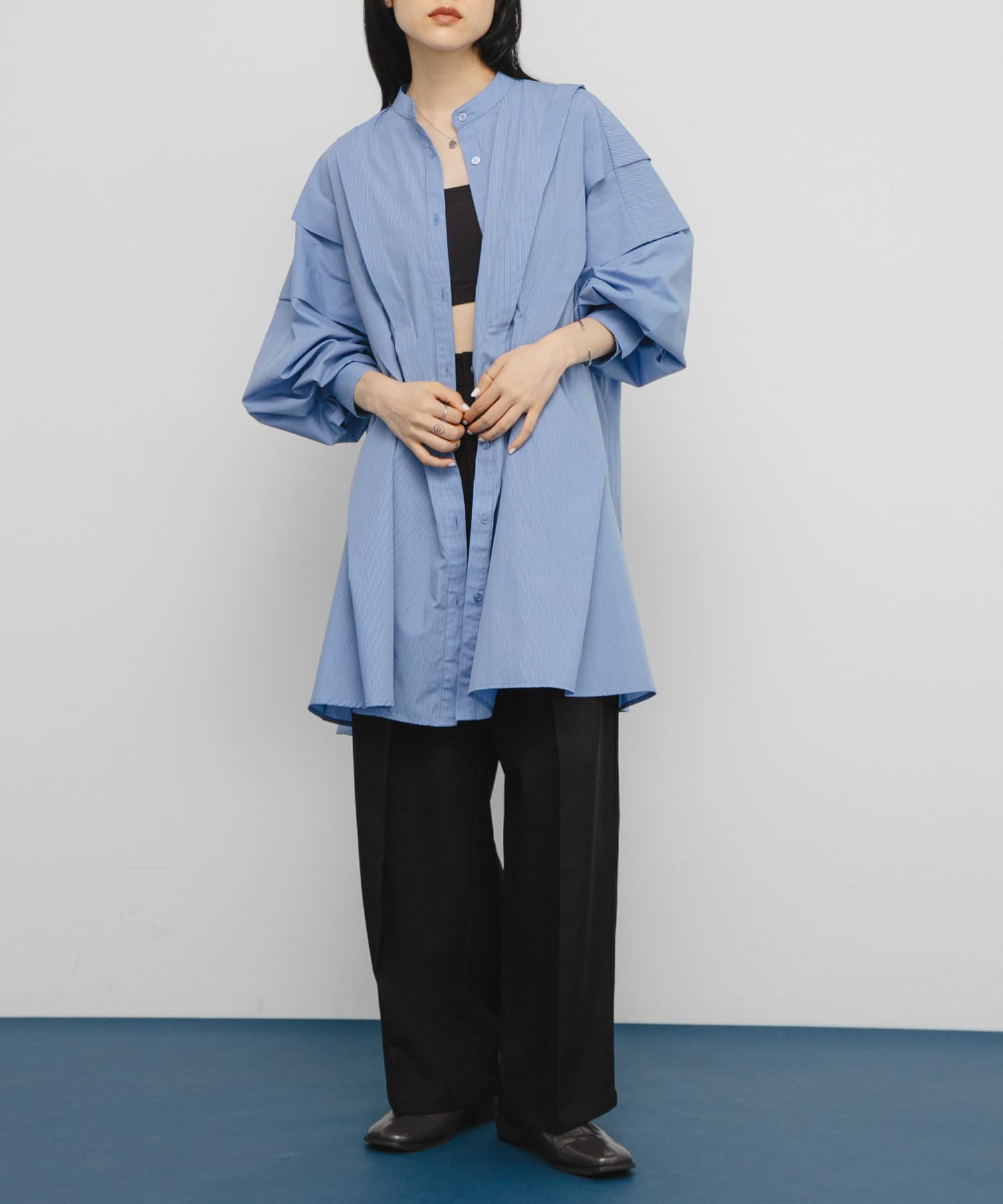 ボリュームタックミニワンピース