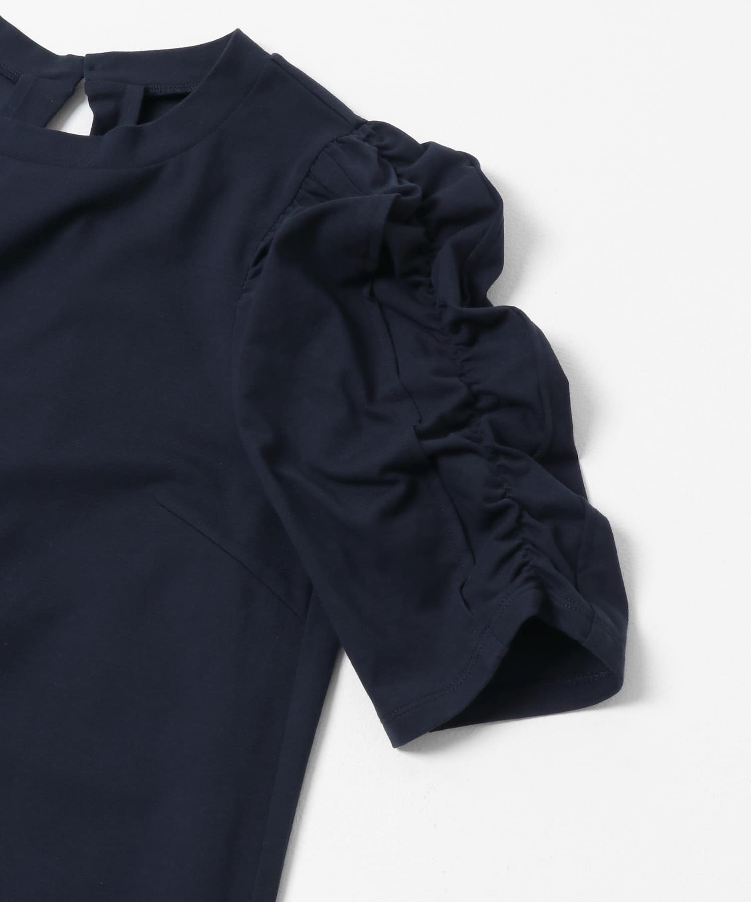 シャーリングスリーブカットワンピース NAVY one