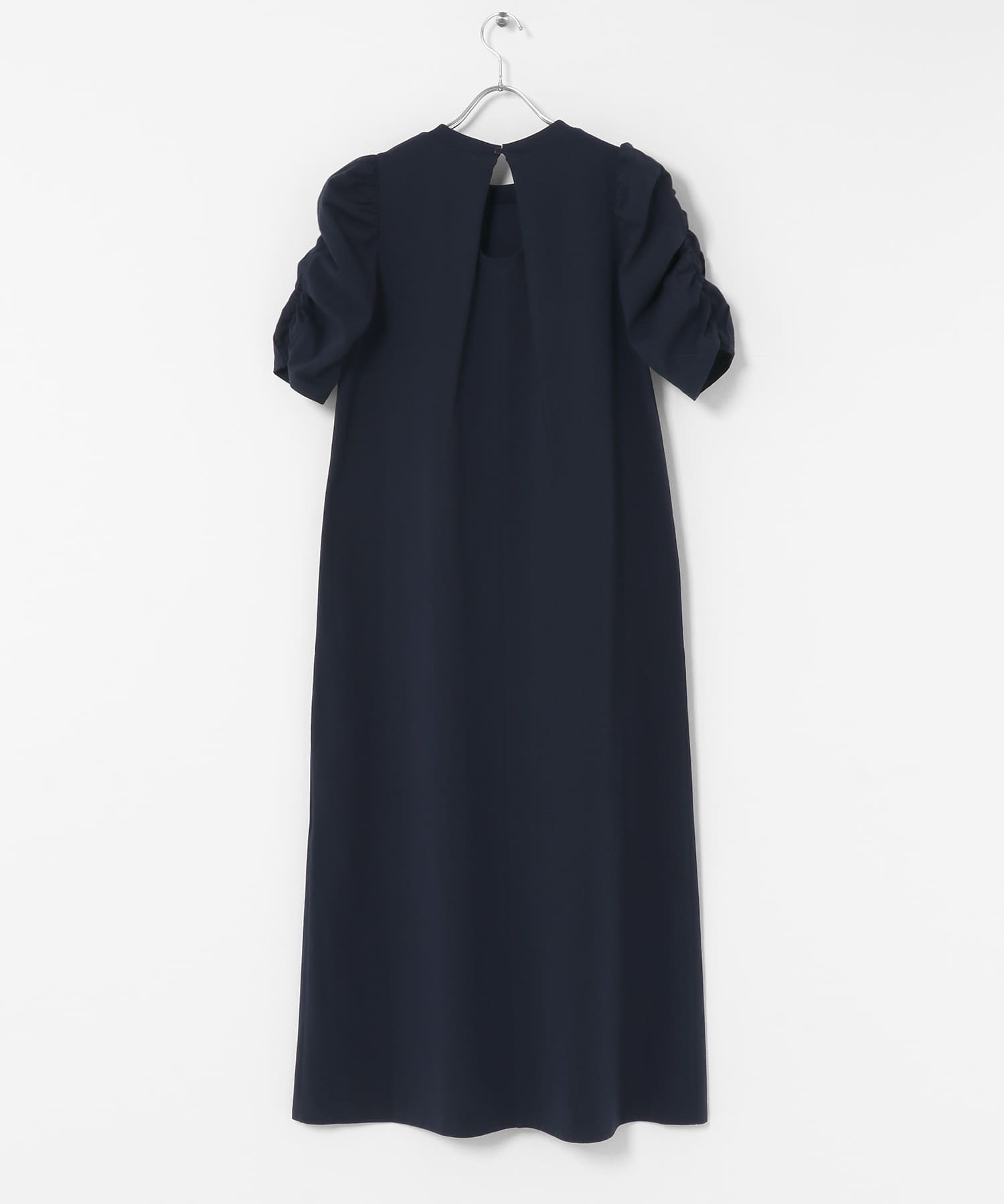 シャーリングスリーブカットワンピース NAVY one