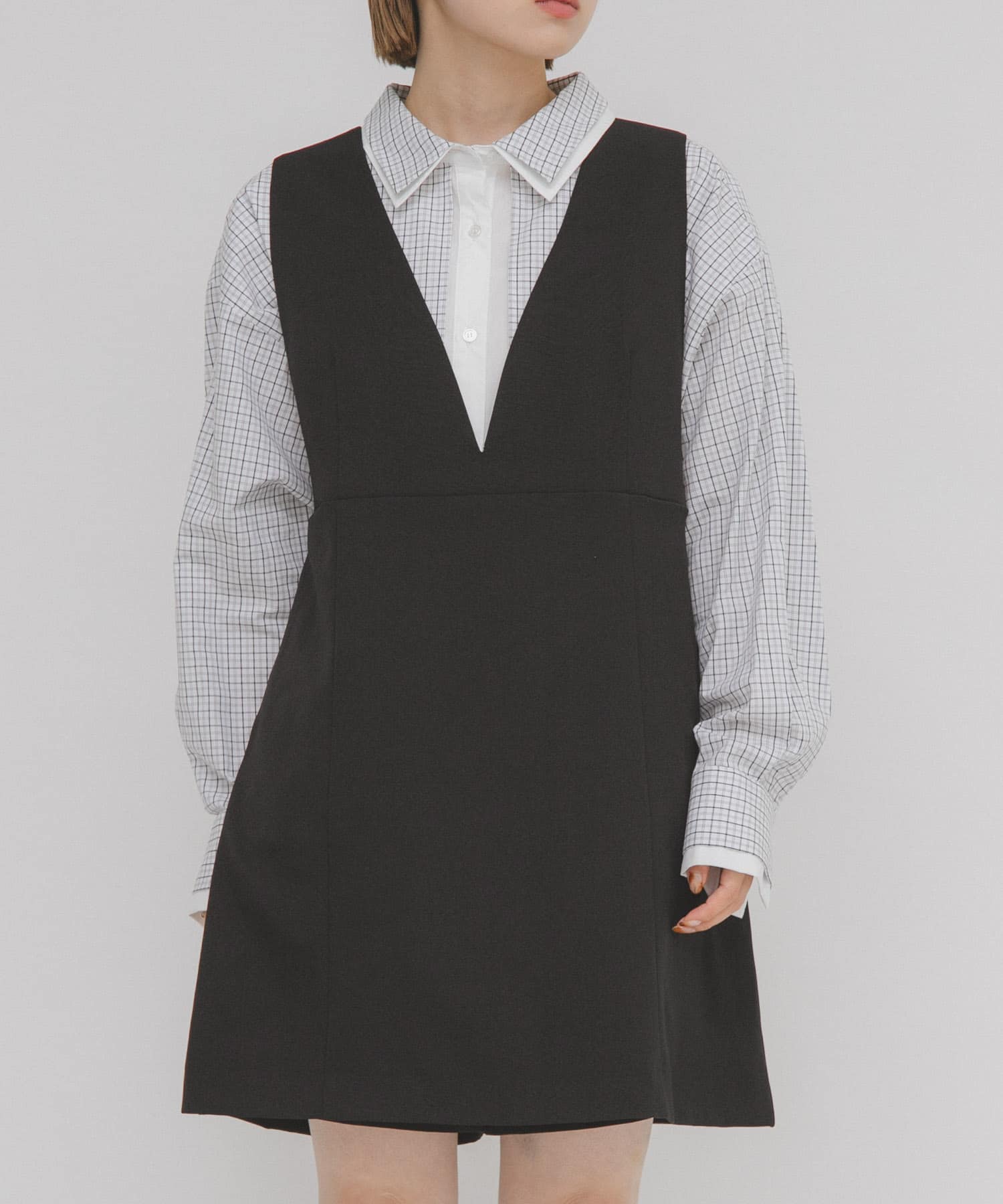 Aラインミニジャンパースカート