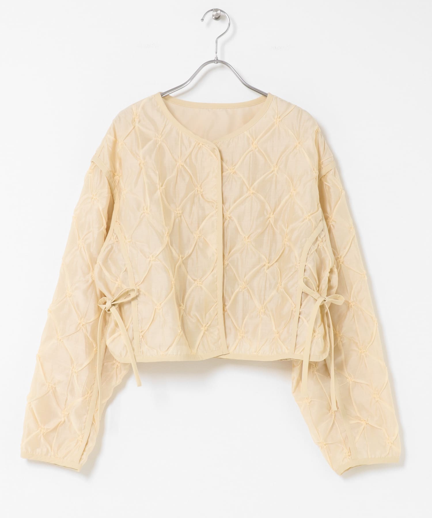 シャーリングショートジャケット IVORY one