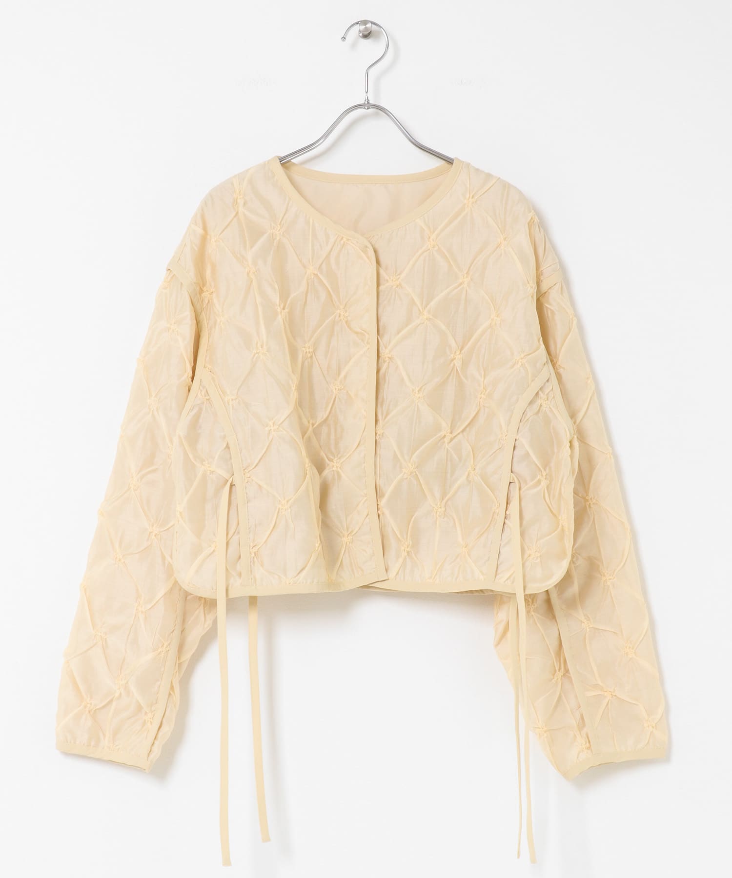 シャーリングショートジャケット IVORY one
