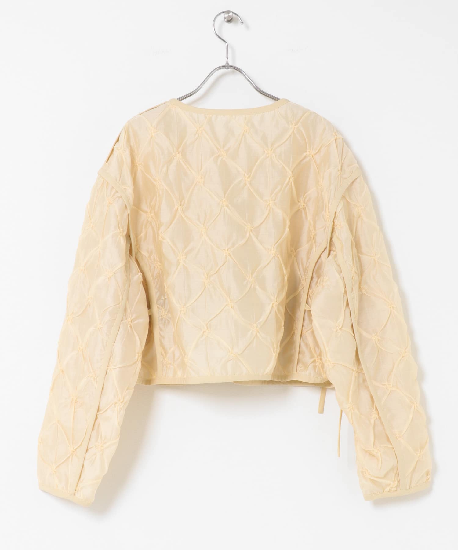 シャーリングショートジャケット IVORY one