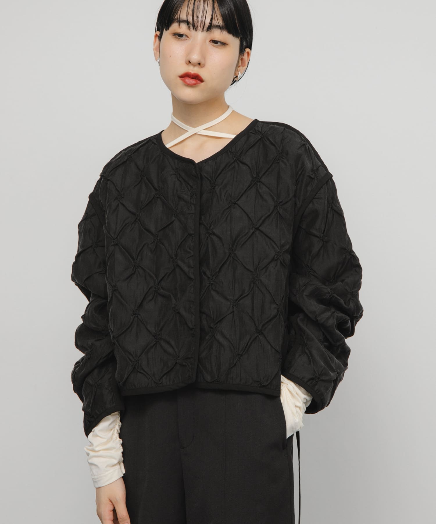 シャーリングショートジャケット