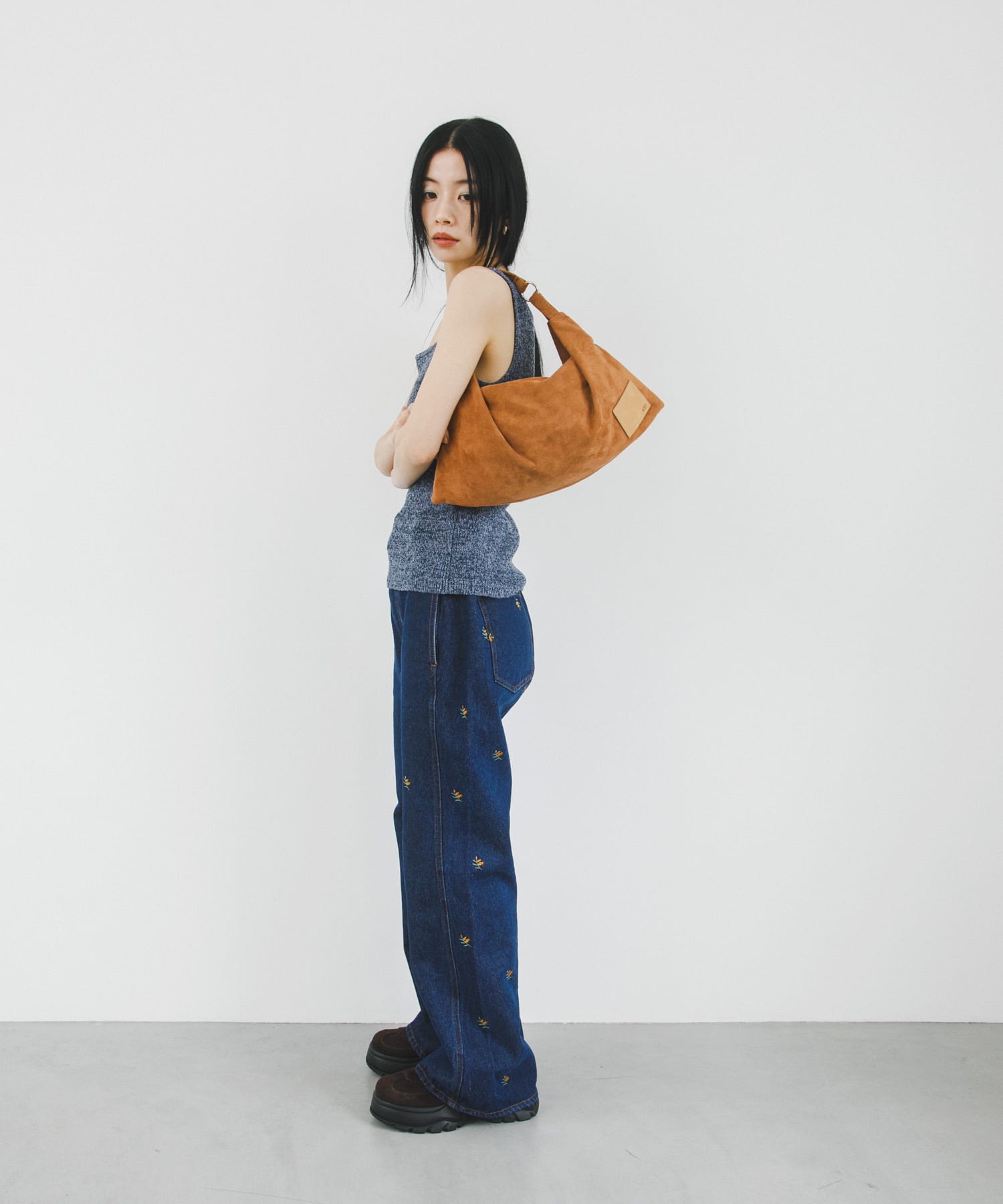 2WAYハンドルデザインBAG BROWN one