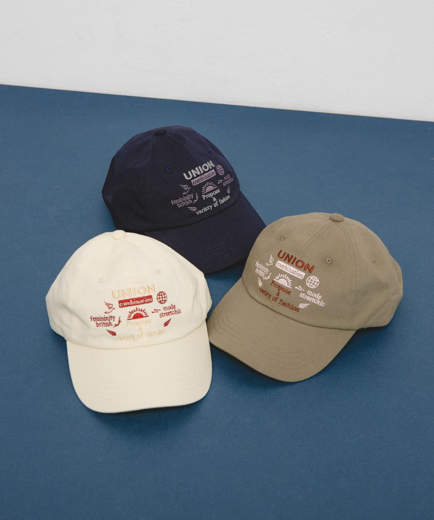 バイカラーエンブロイダリーCAP IVORY one