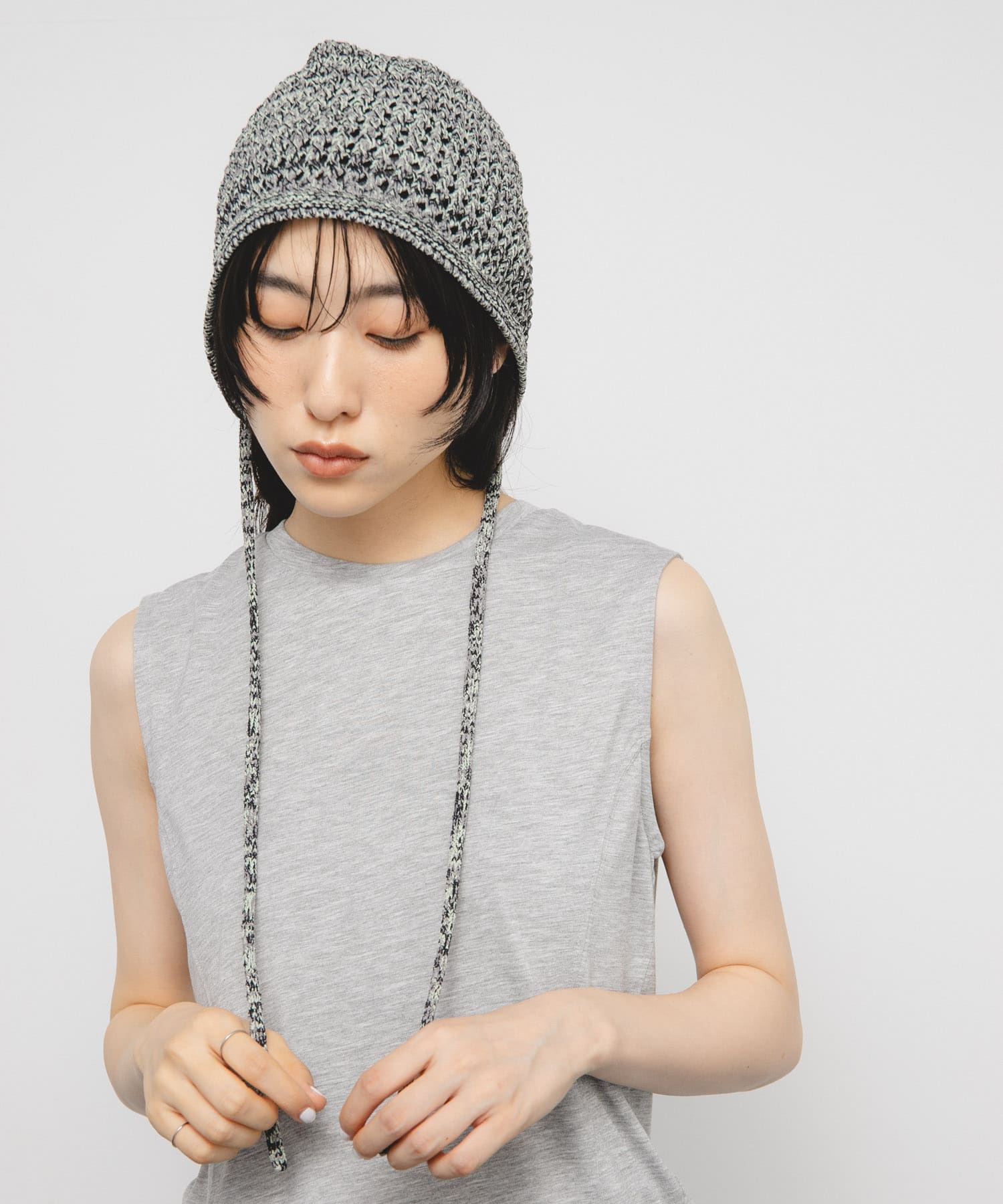 マルチカラーニットボンネット NAVY one