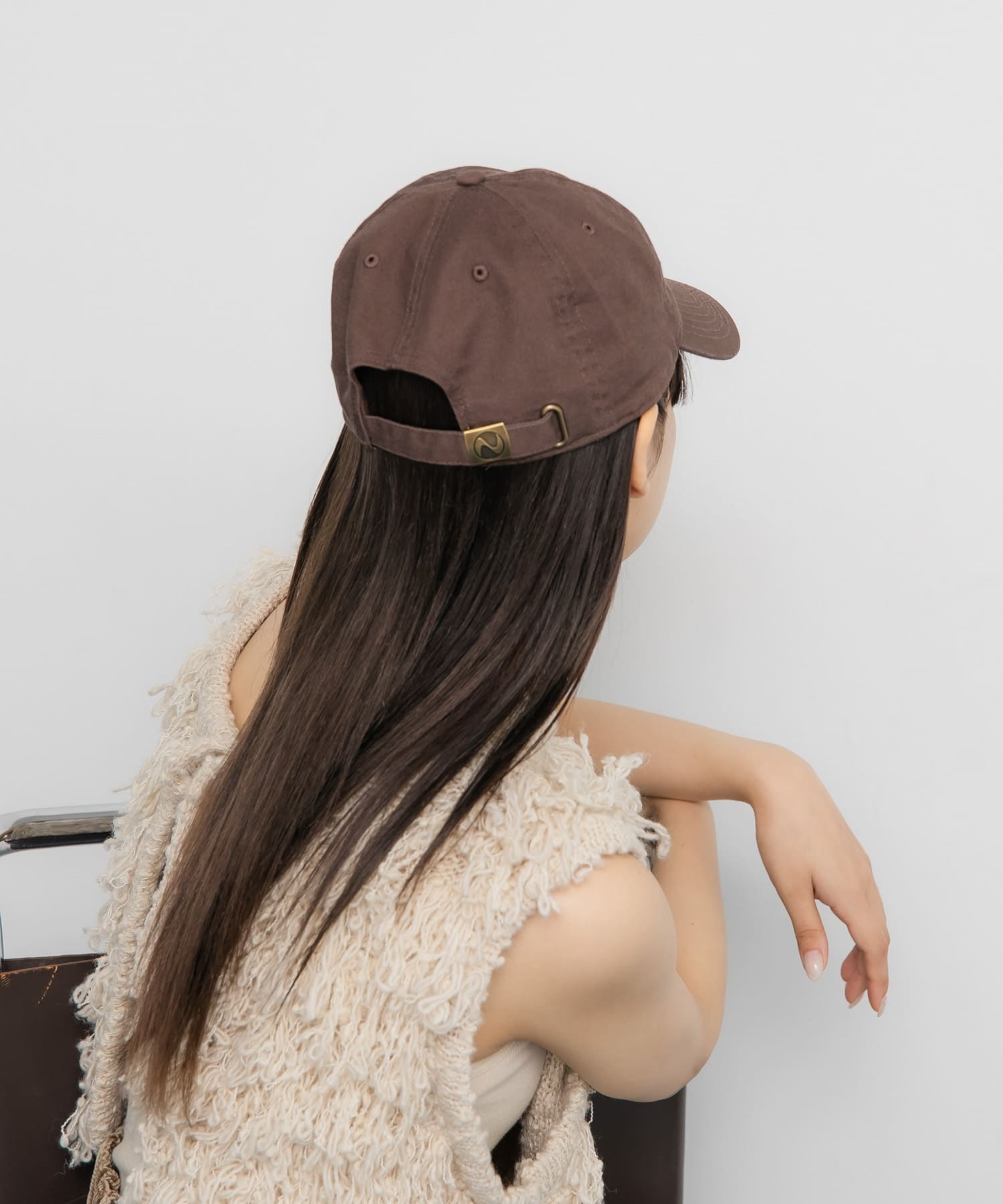 カフェロゴエンブロイダリーCAP BROWN one
